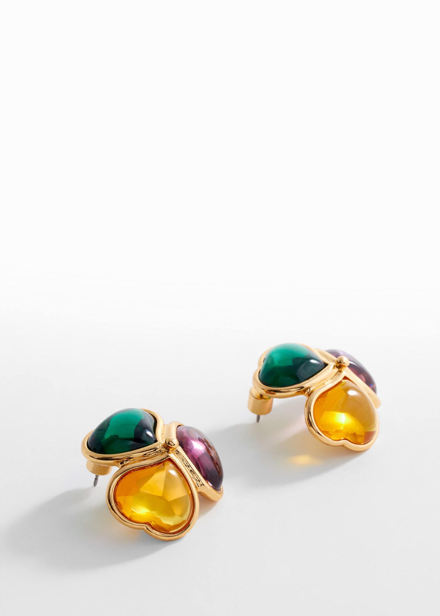 Boucles d’oreilles pierres combinées - Plan moyen