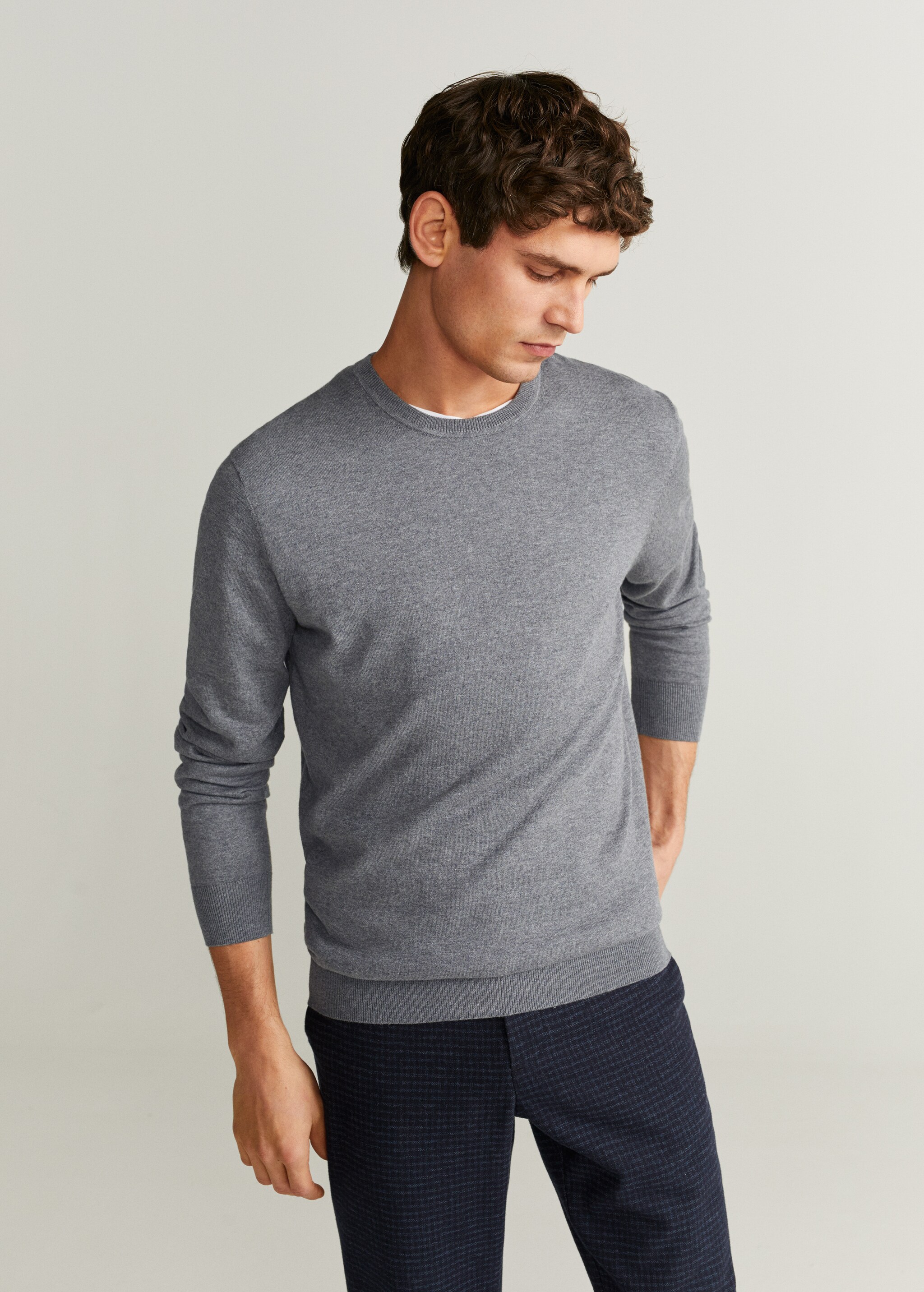 Jersey algodón cashmere coderas - Plano medio