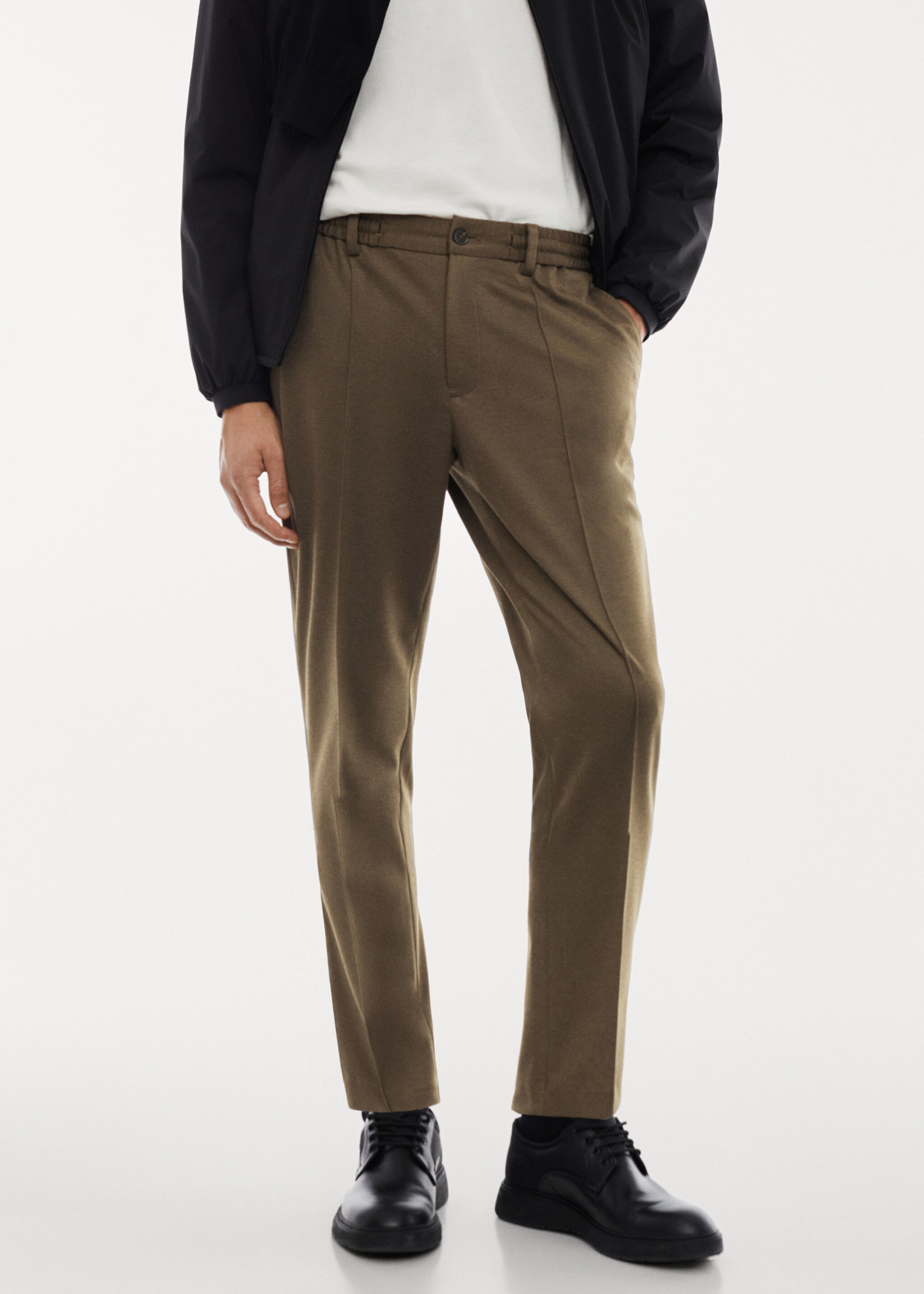 Crease-resistant slim-fit trousers - Medium plane