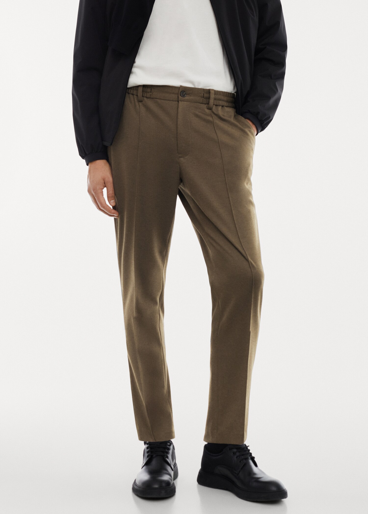 Crease-resistant slim-fit trousers - Medium plane