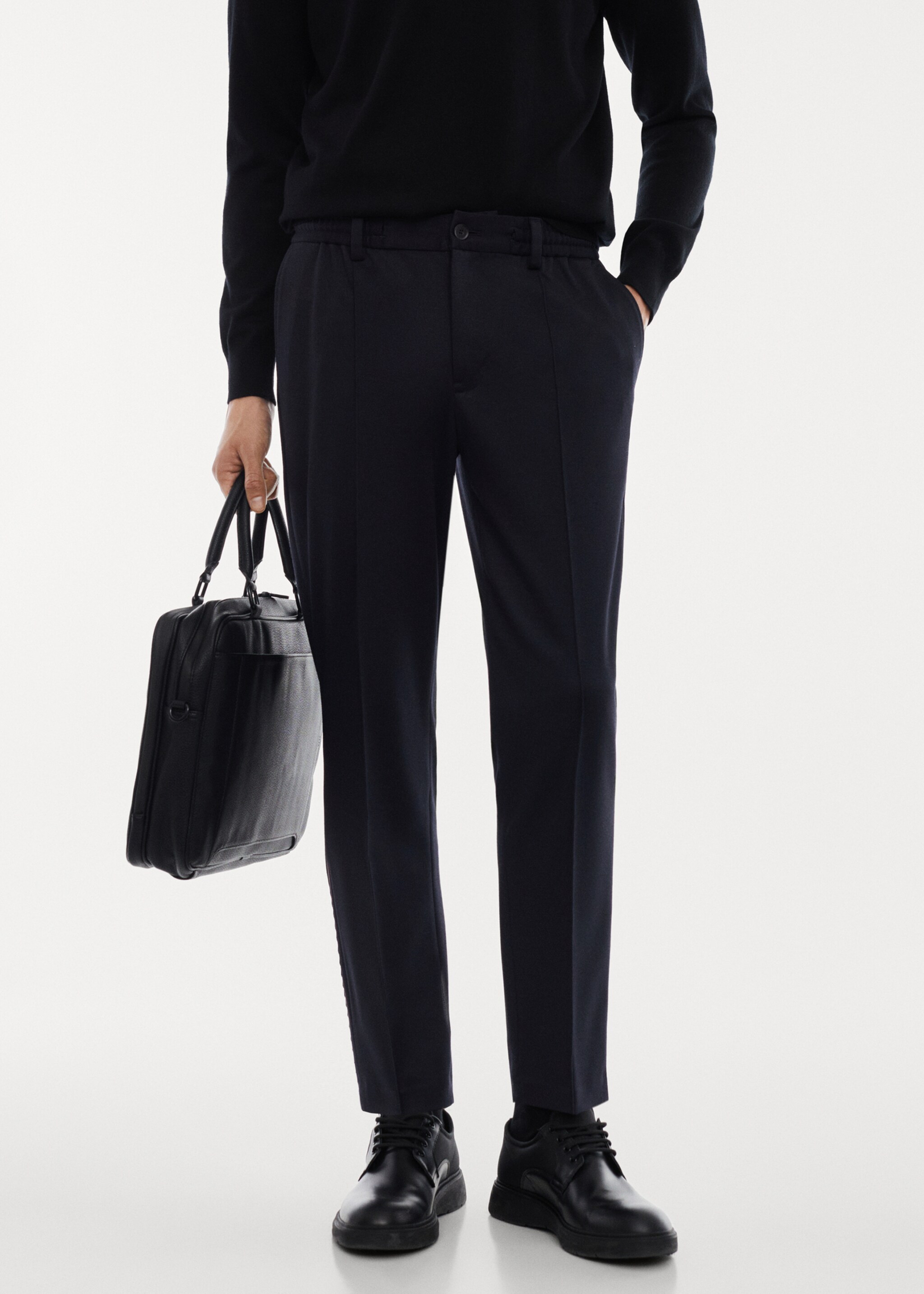 Crease-resistant slim-fit trousers - Medium plane