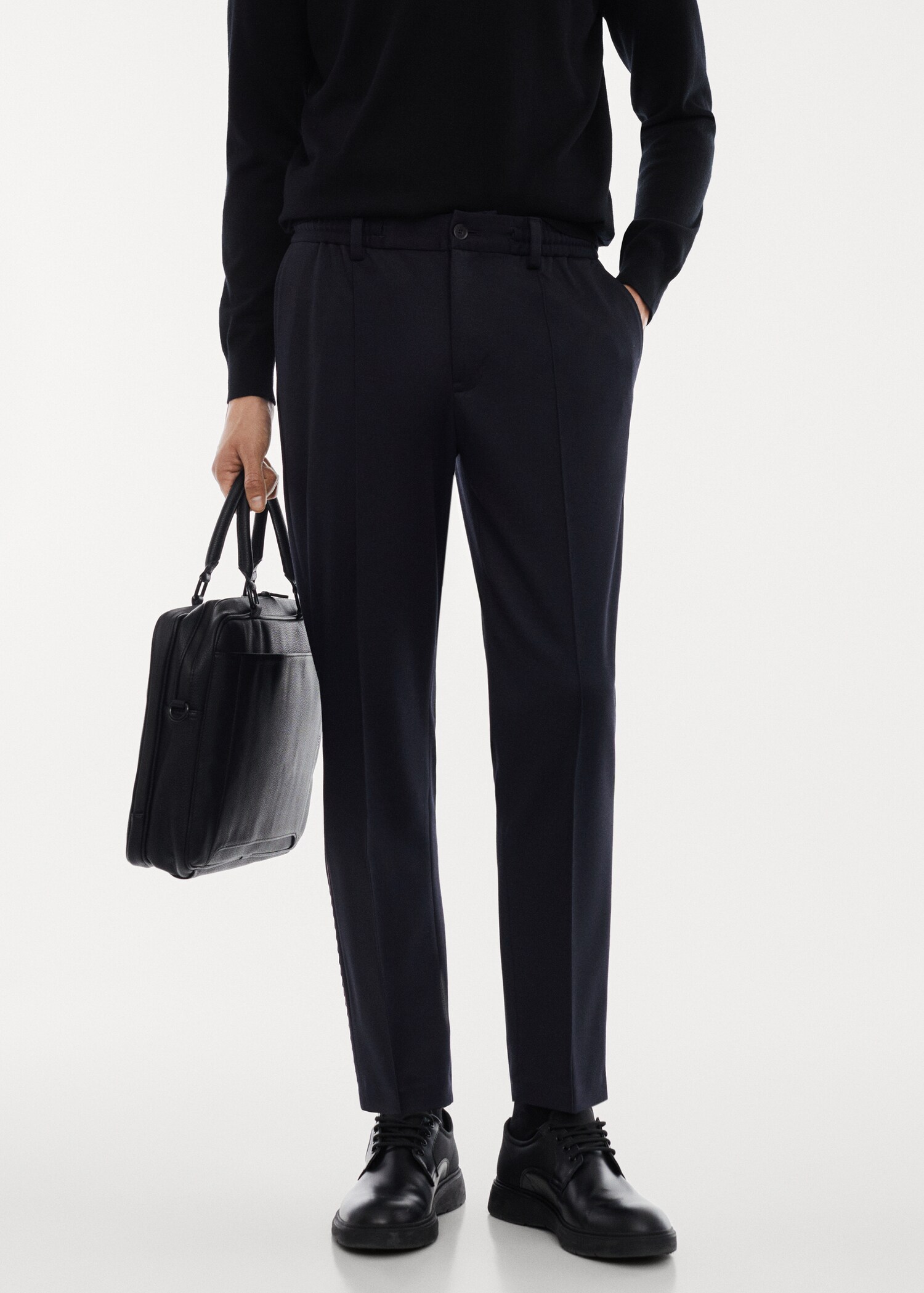 Crease-resistant slim-fit trousers - Medium plane