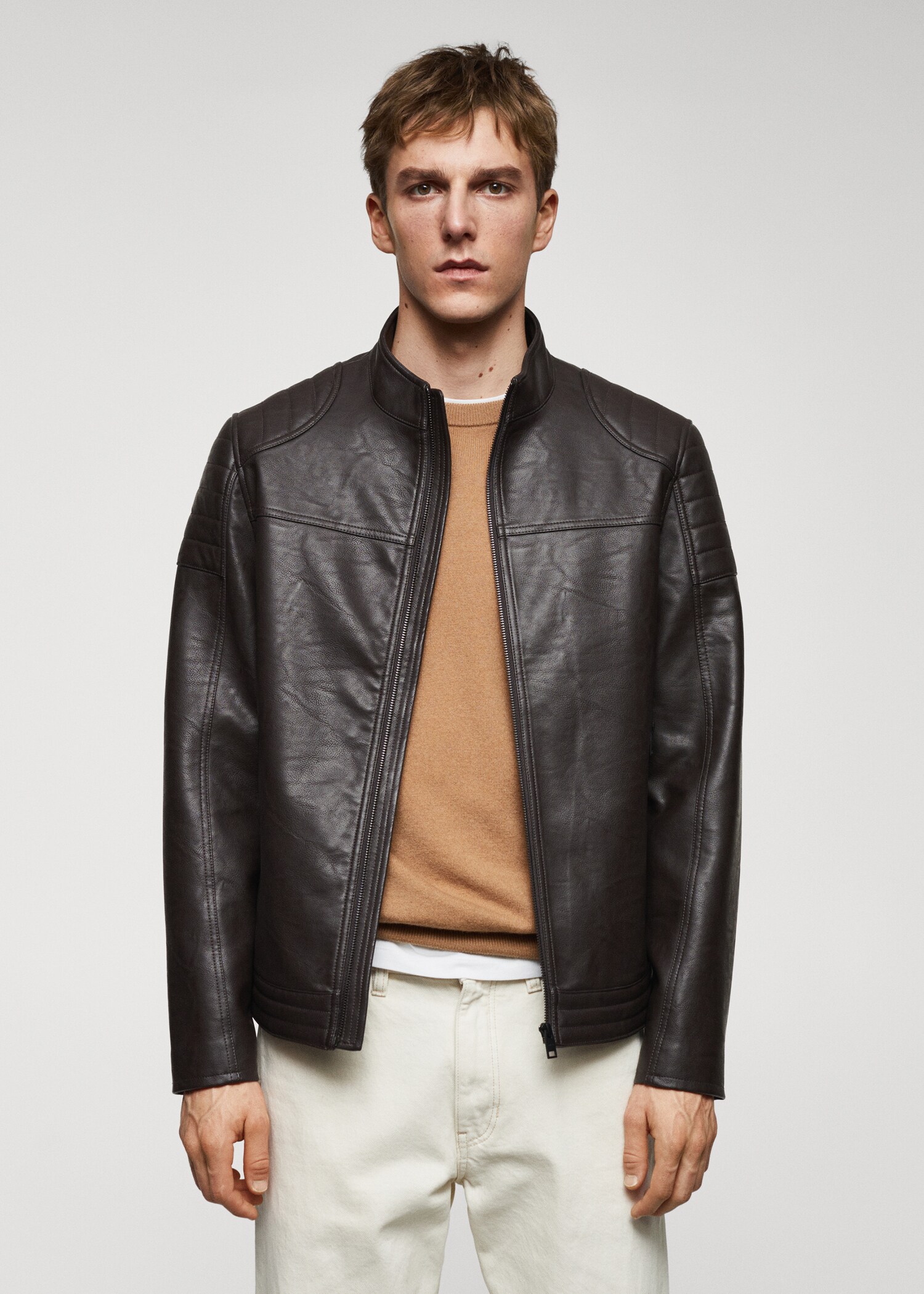 Nappa leather-effect jacket - Medium plane