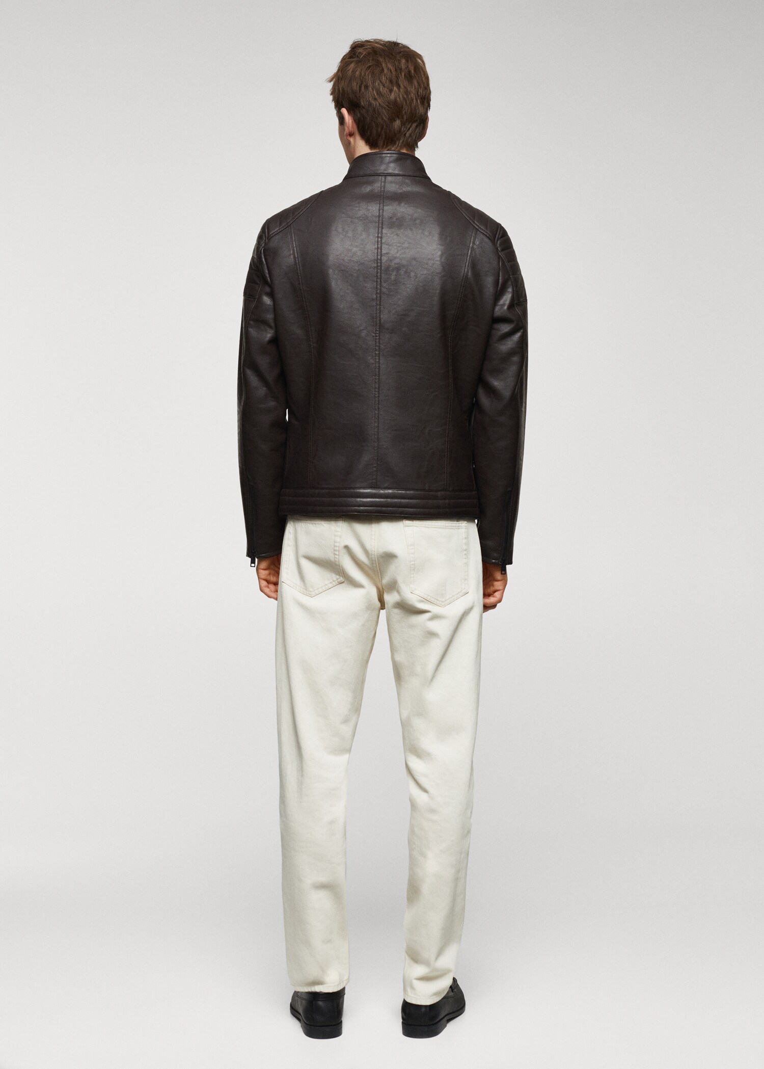 Nappa leather-effect jacket - Reverse of the article