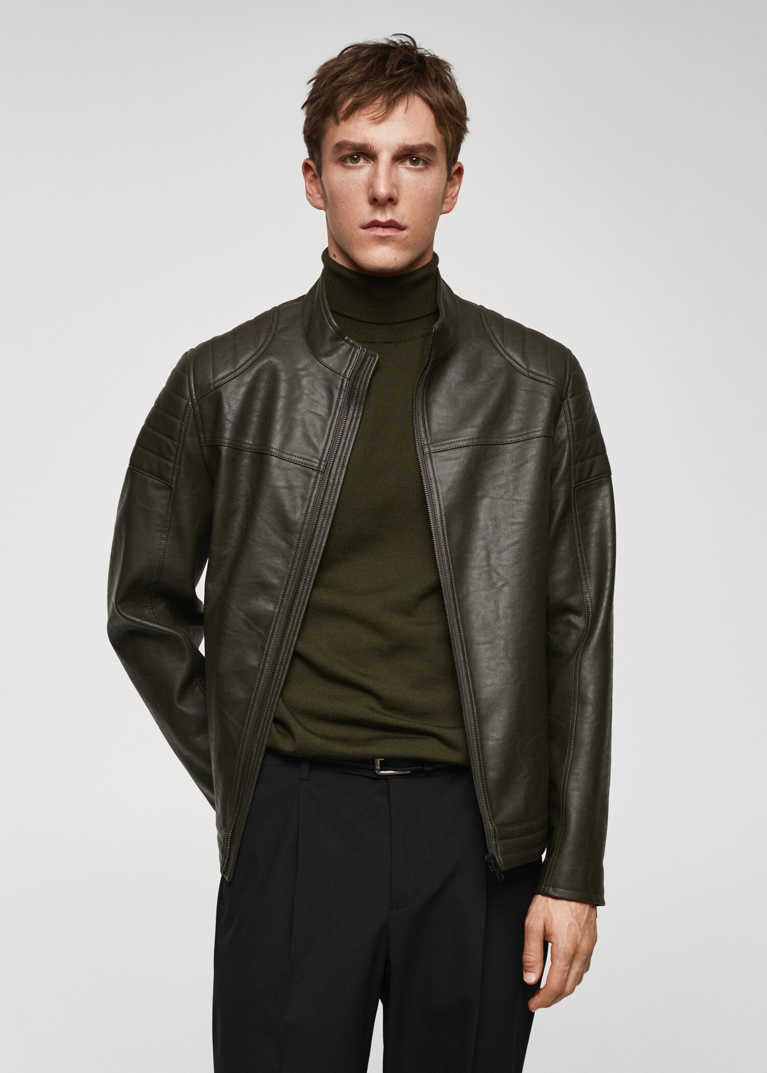 Nappa leather-effect jacket - Medium plane