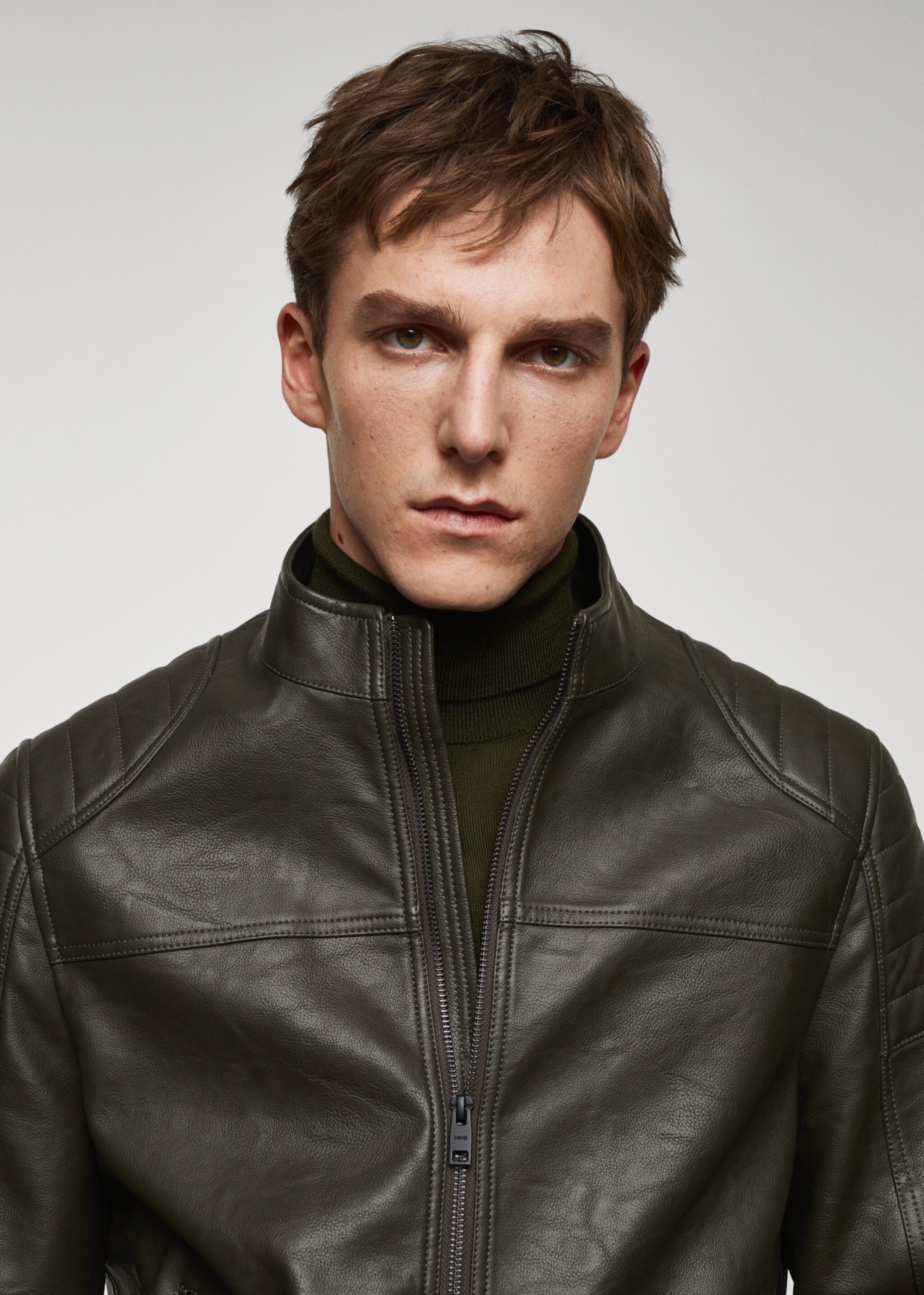 Nappa leather-effect jacket - Details of the article 1