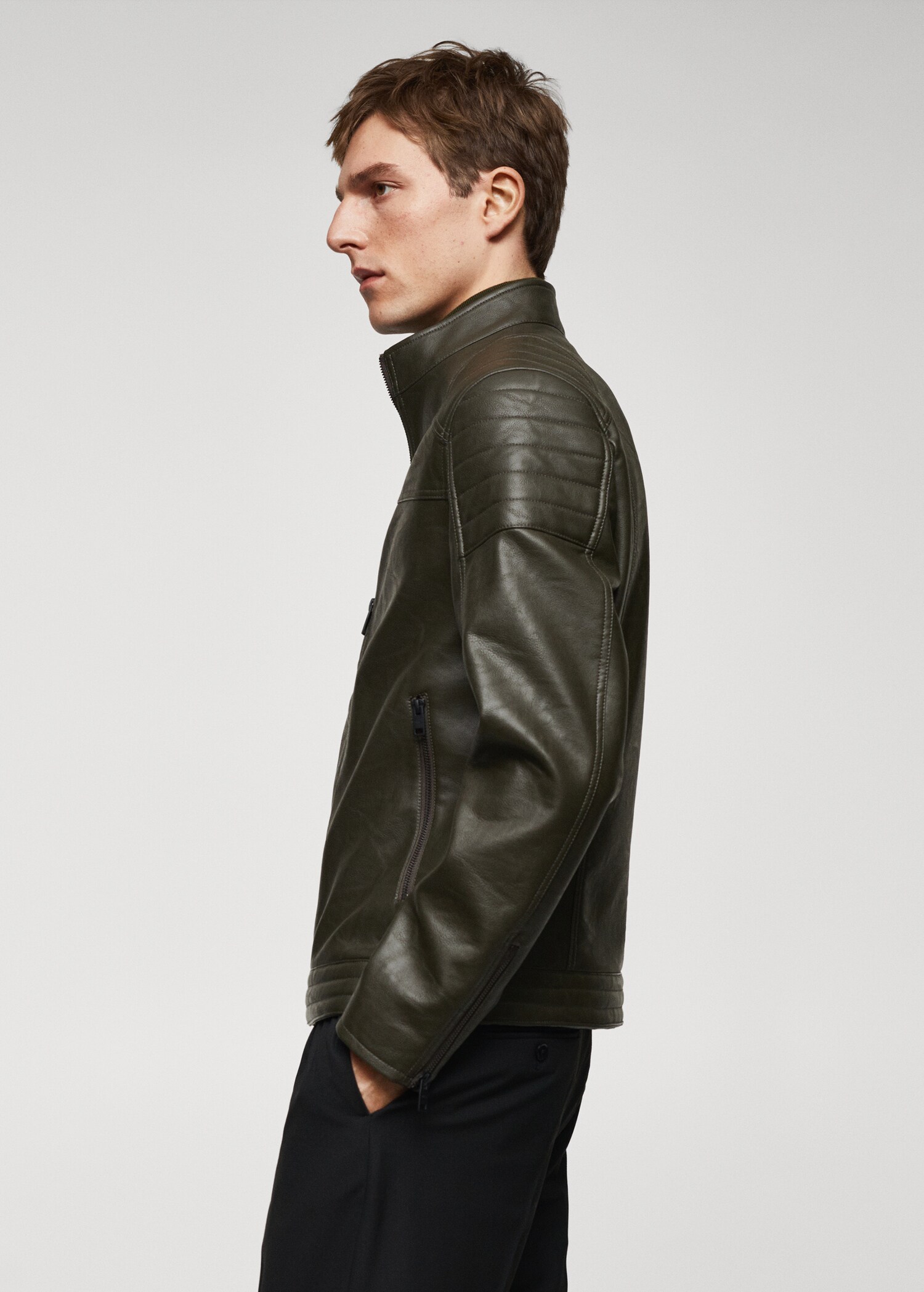 Nappa leather-effect jacket - Details of the article 2