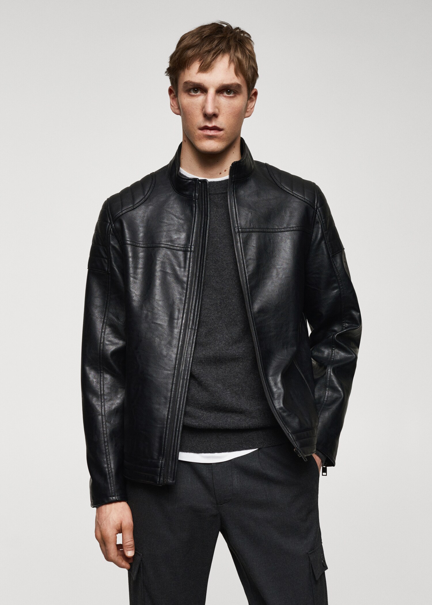 Blouson en simili-cuir nappa - Plan moyen