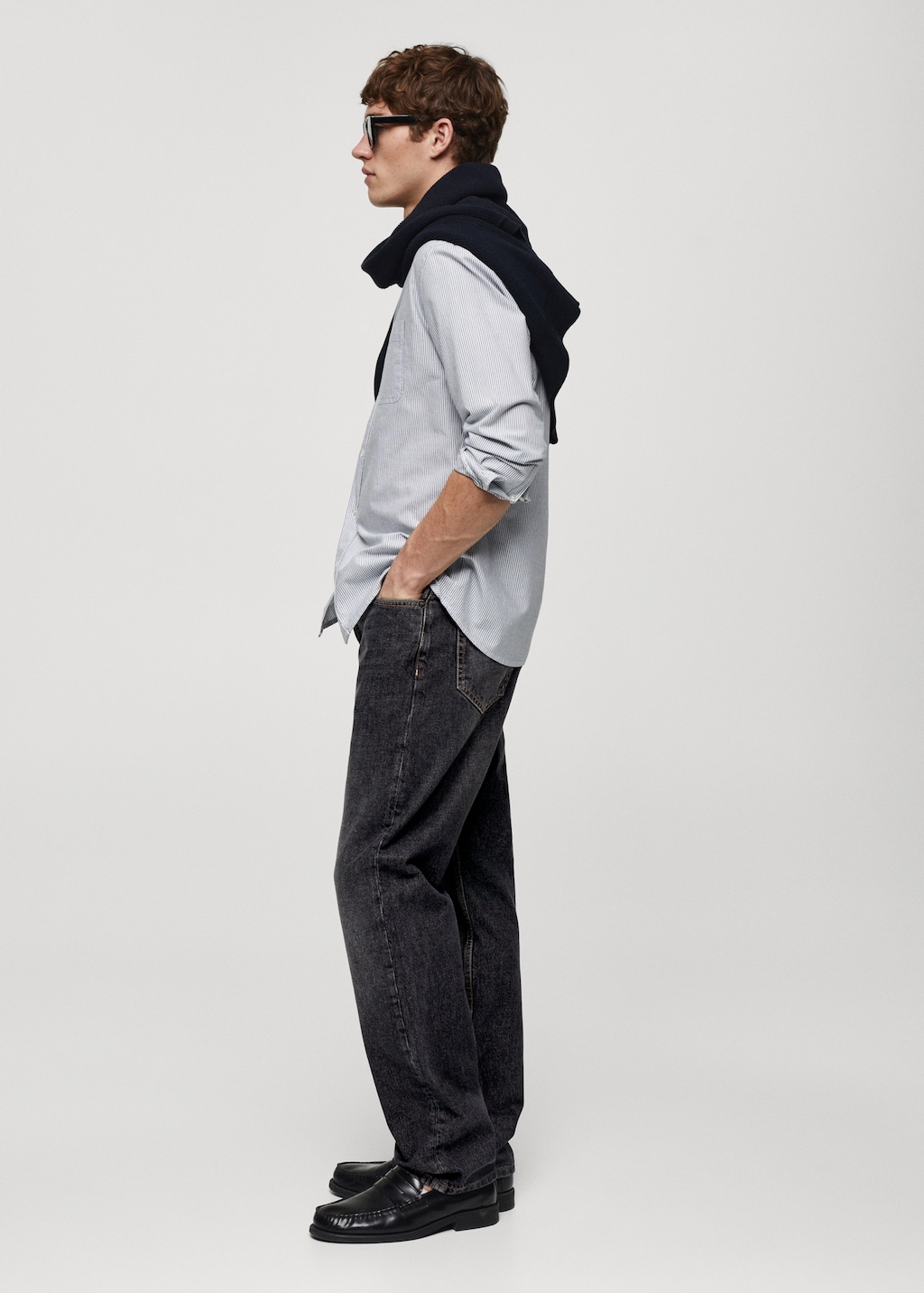 Relaxed-fit dark wash jeans - Men | MANGO OUTLET USA