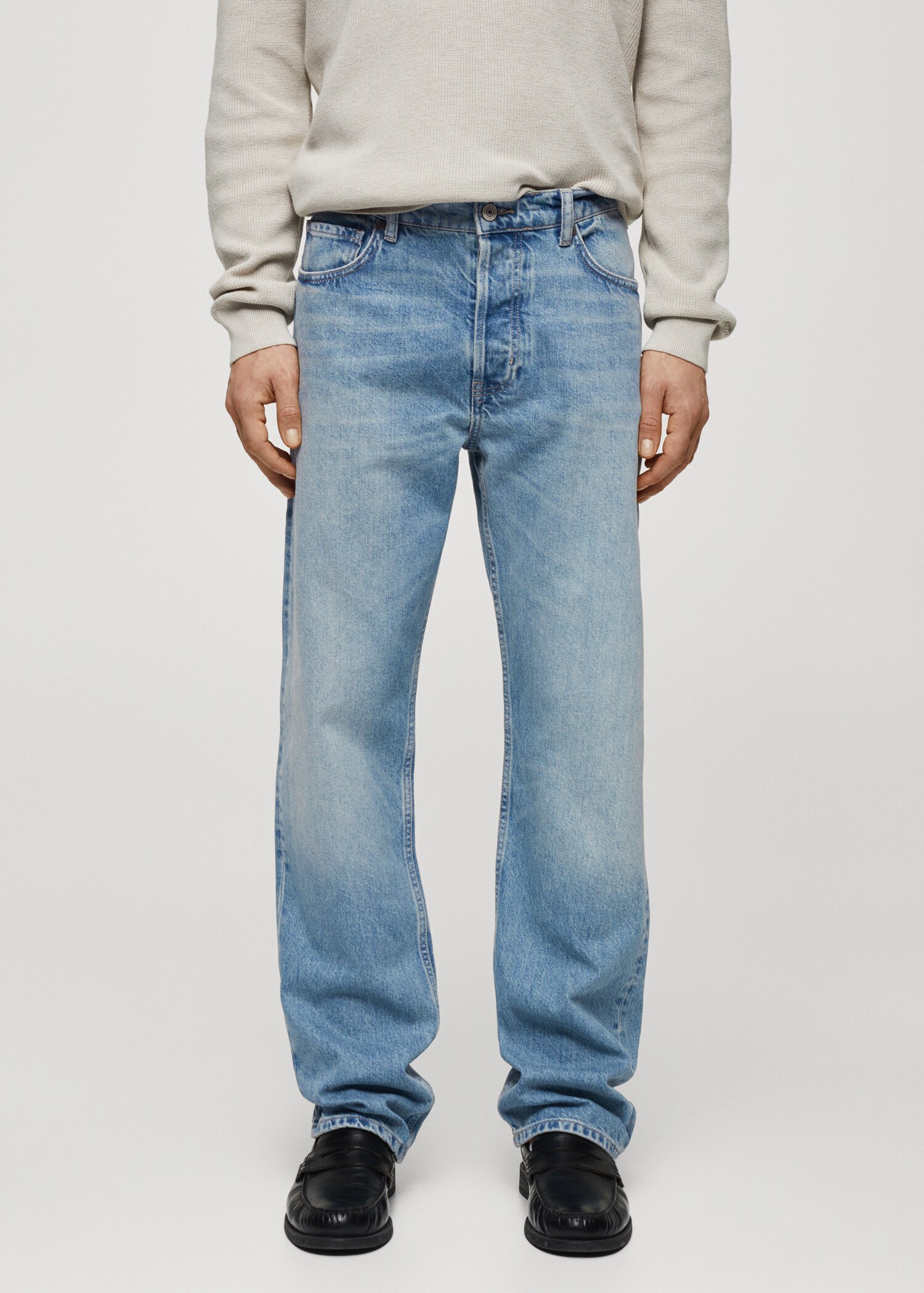 Relaxed Fit-Jeans mit mittlerer Waschung - Mittlere Ansicht