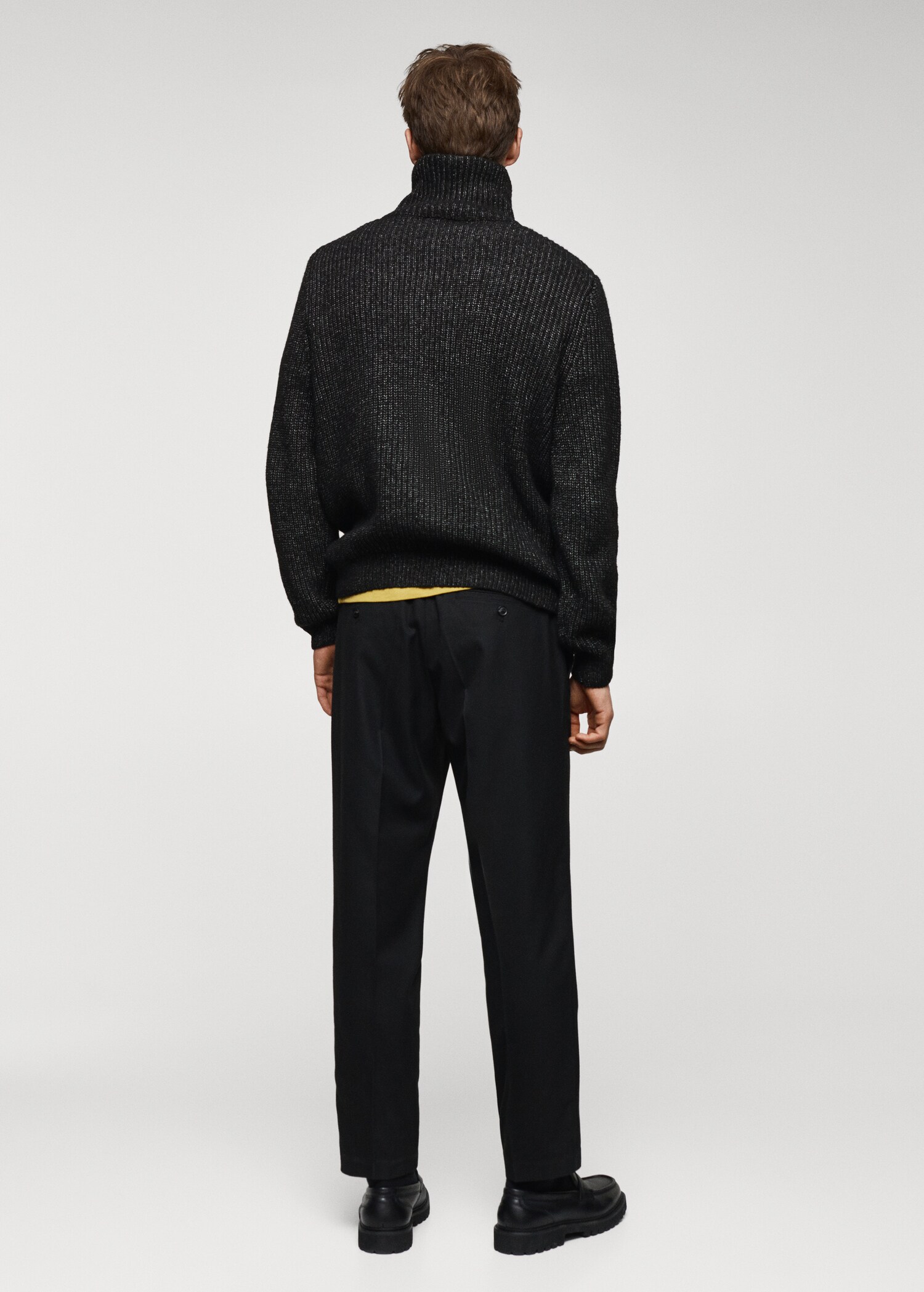 Wollpullover mit halbhohem Zip-Kragen - Rückseite des Artikels