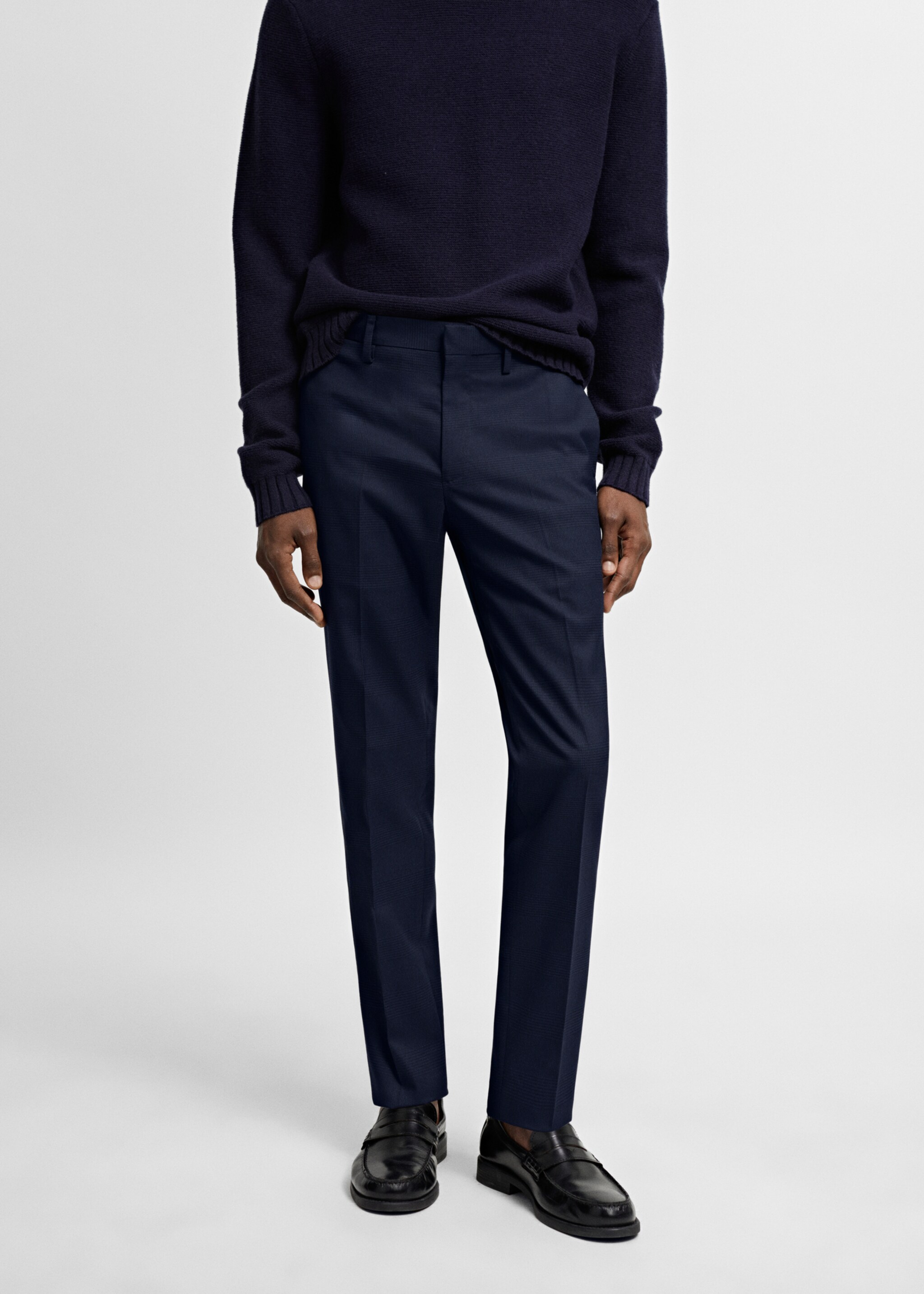 Stretch fabric super slim-fit suit trousers - Medium plane