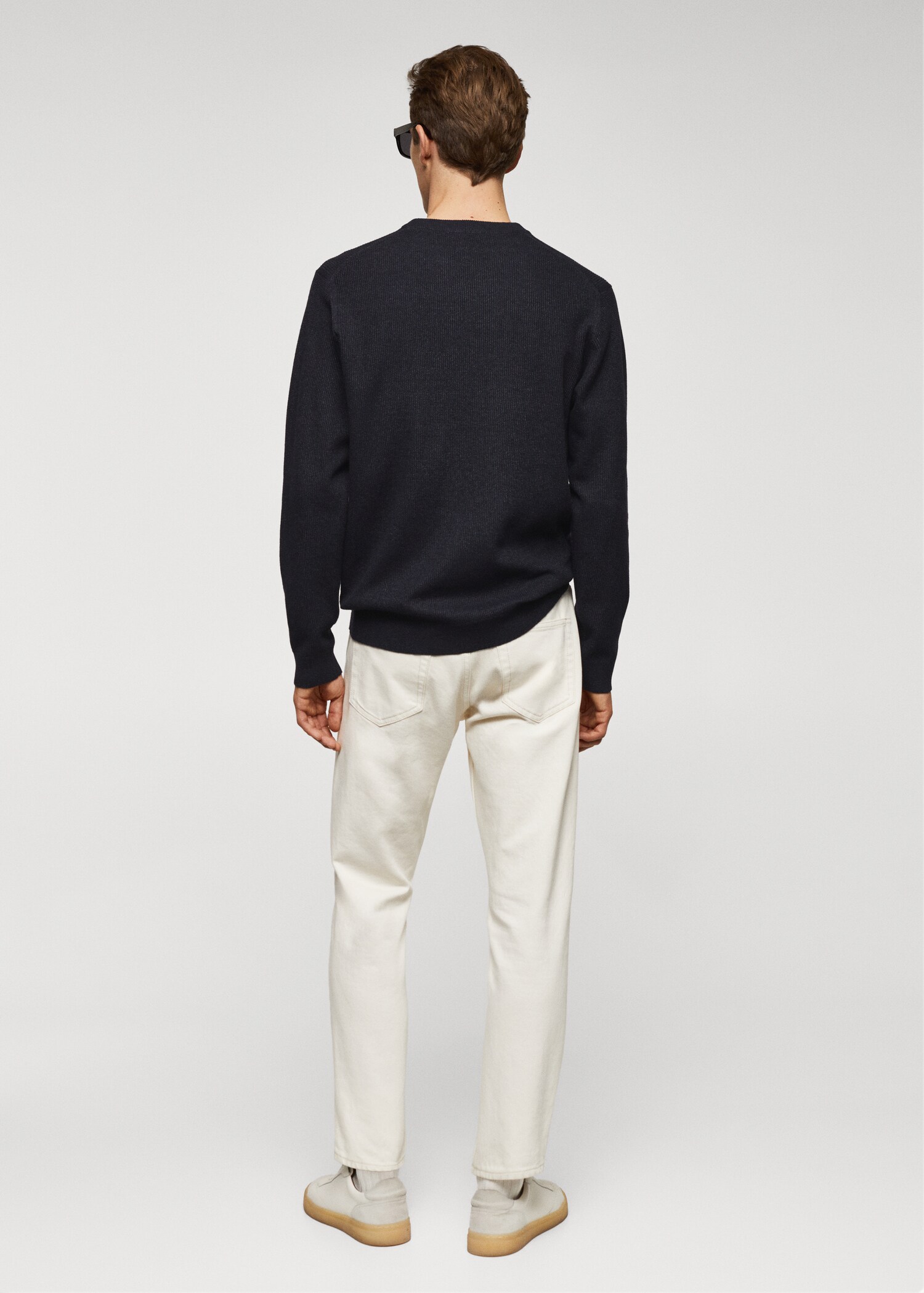Structured cotton sweater - Reverse of the article