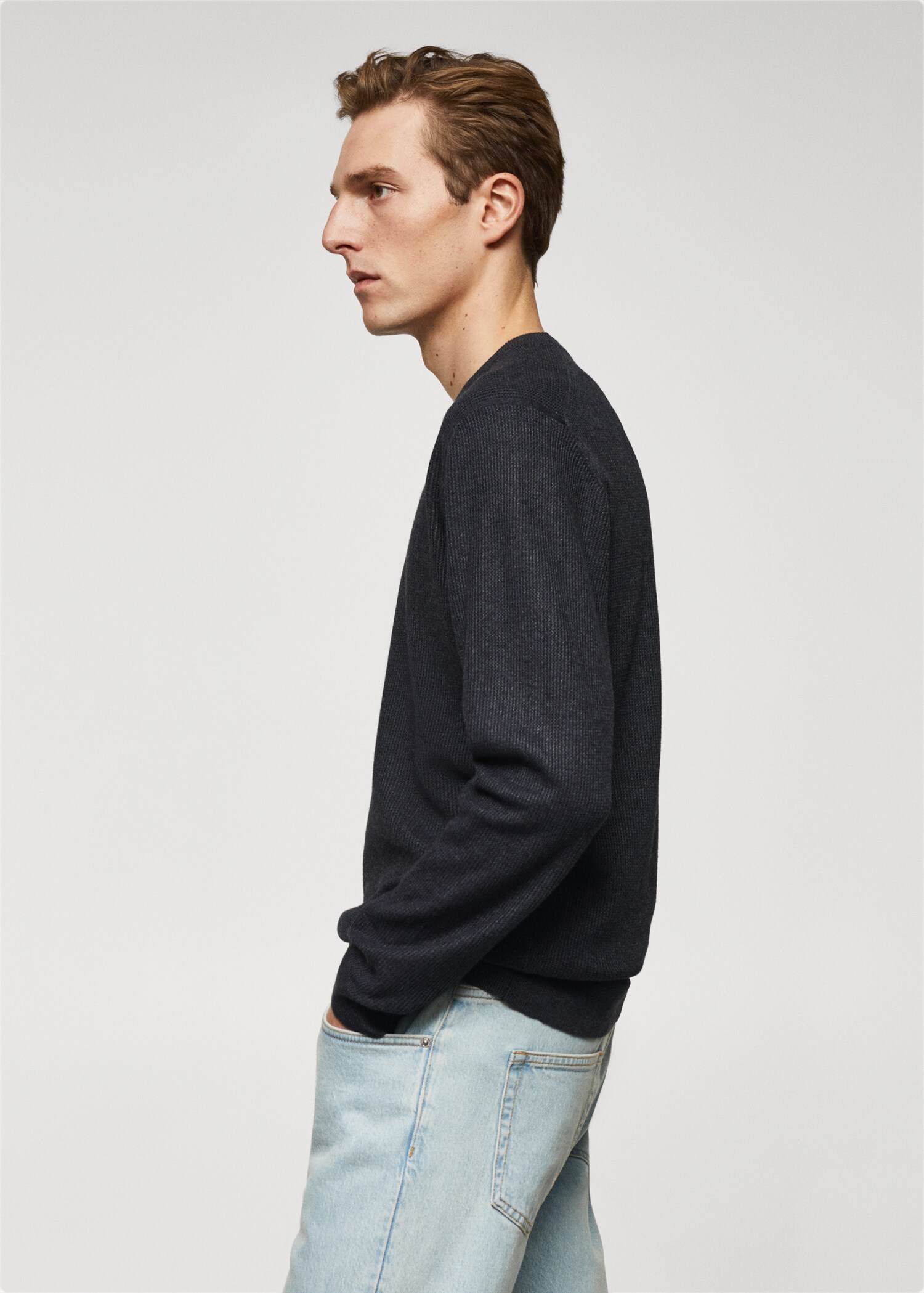 Strukturierter Baumwollpullover - Detail des Artikels 2