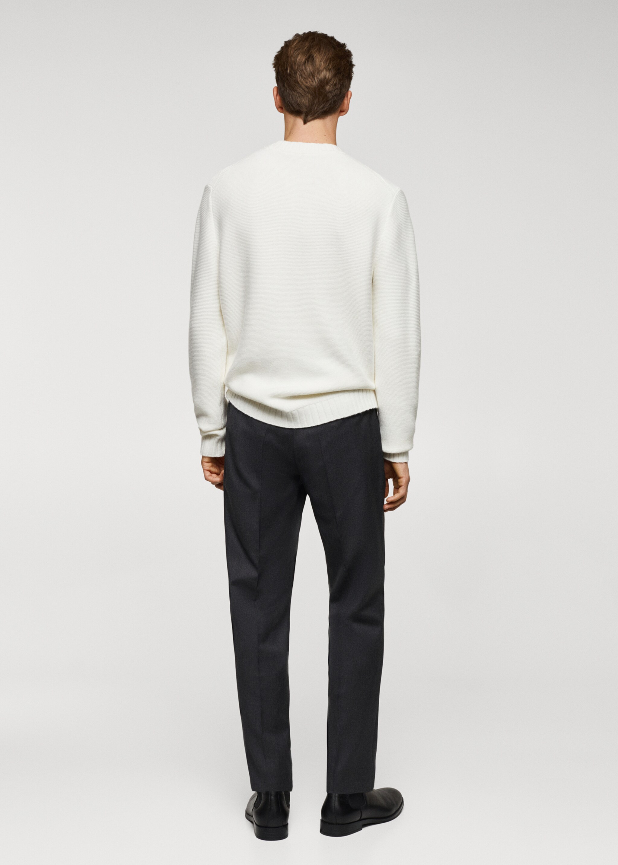 Knitted sweater with ribbed details - Reverse of the article