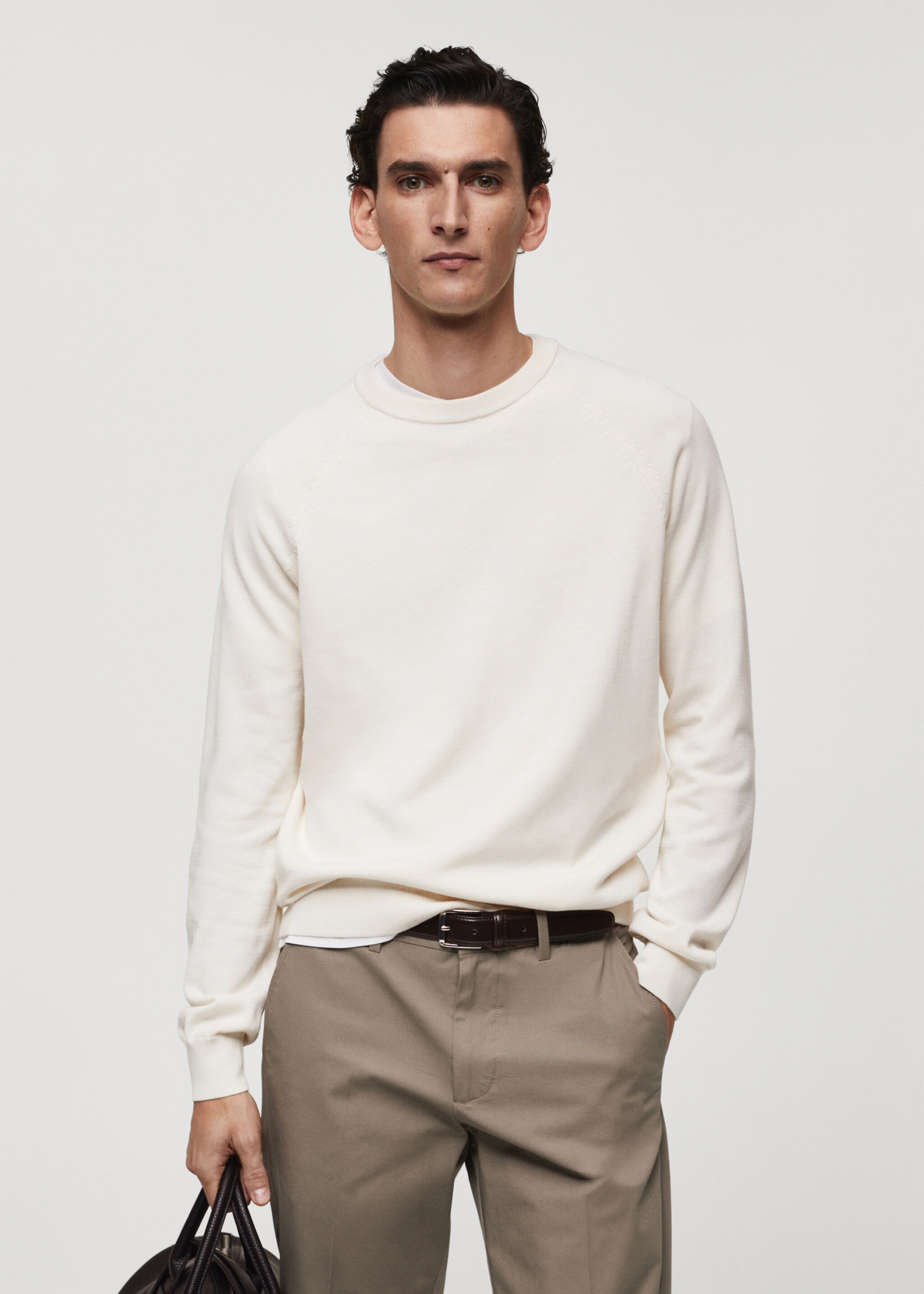 Fine-knit cotton sweater - Medium plane