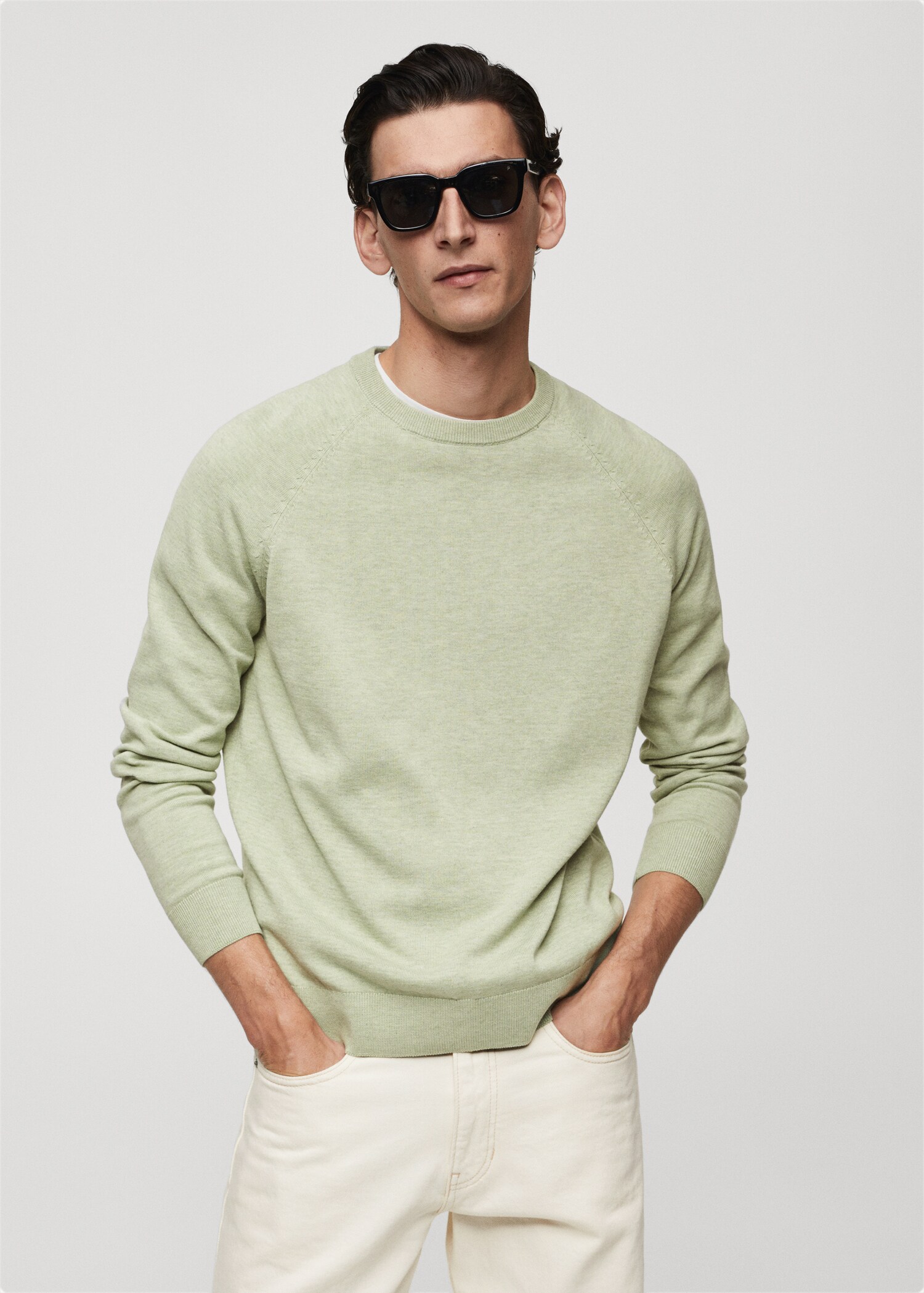Fine-knit cotton sweater - Medium plane