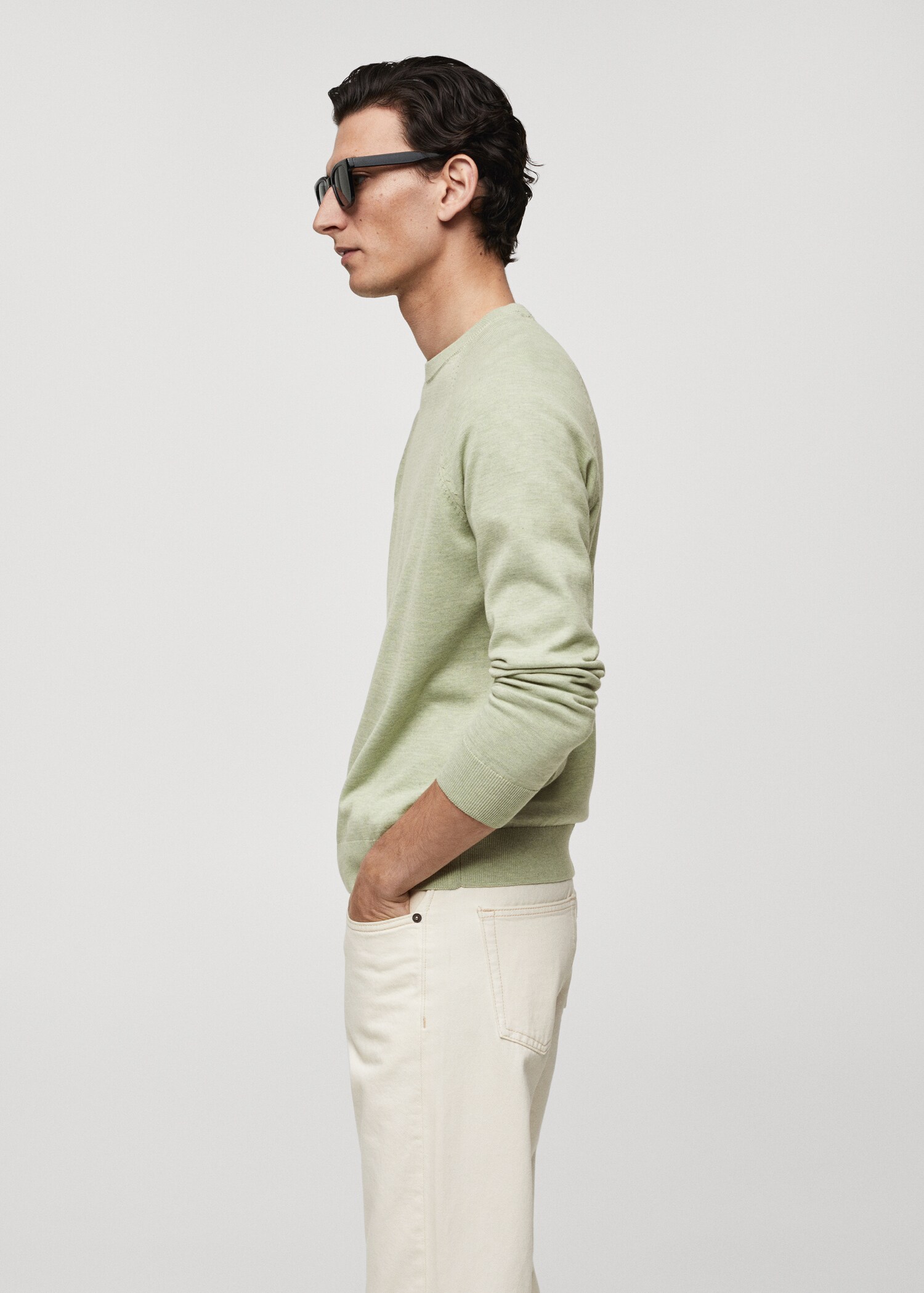Fine-knit cotton sweater - Details of the article 2