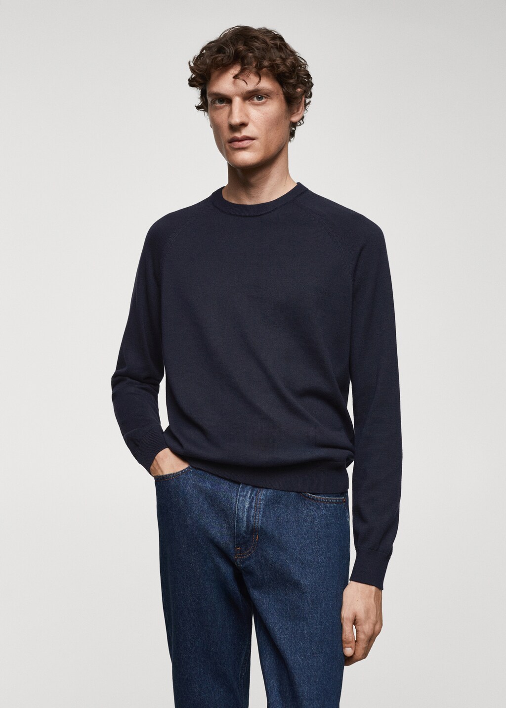 Fine-knit cotton sweater - Men | MANGO OUTLET USA