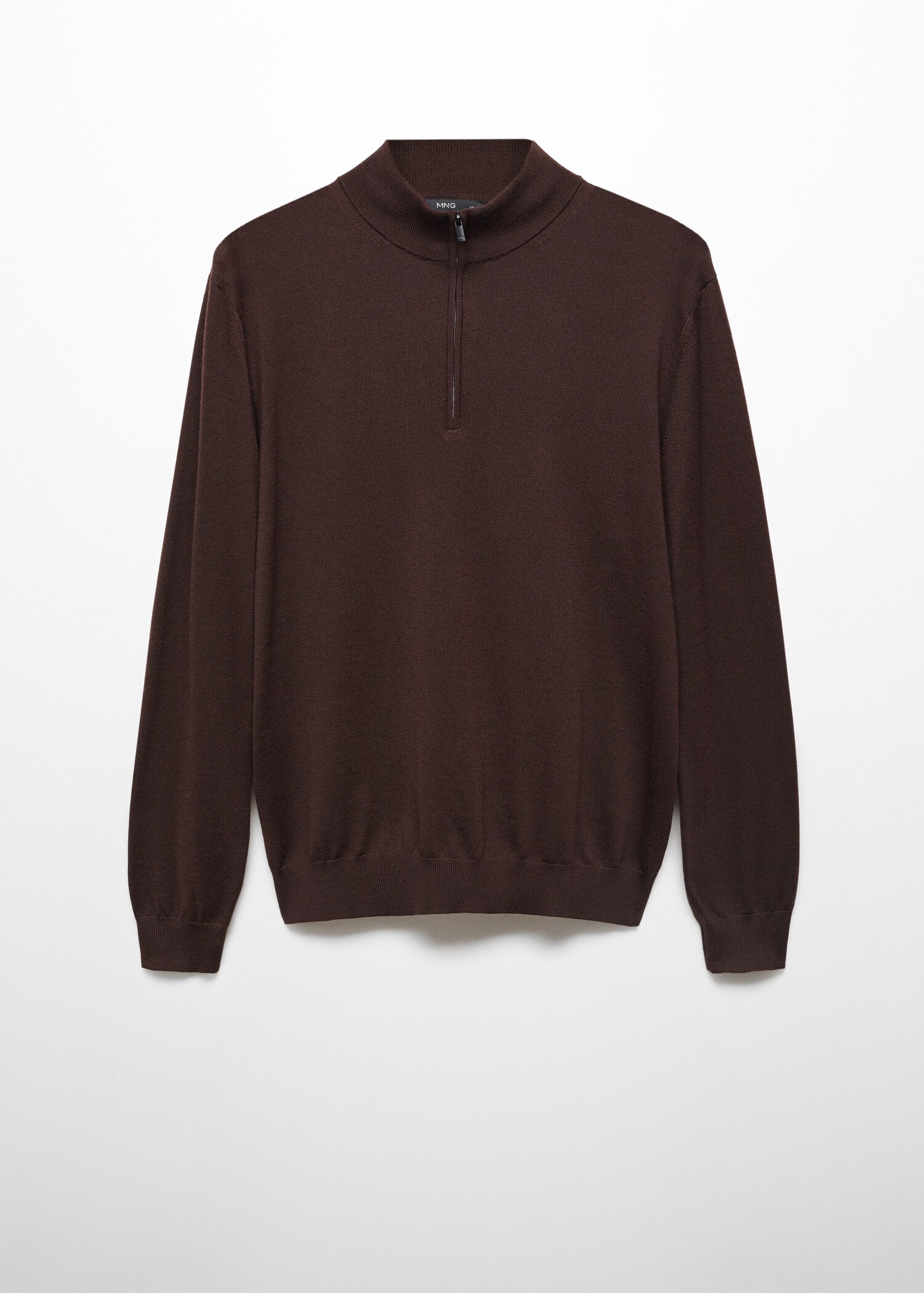 100% merino wool sweater with zip-neck - Article without model