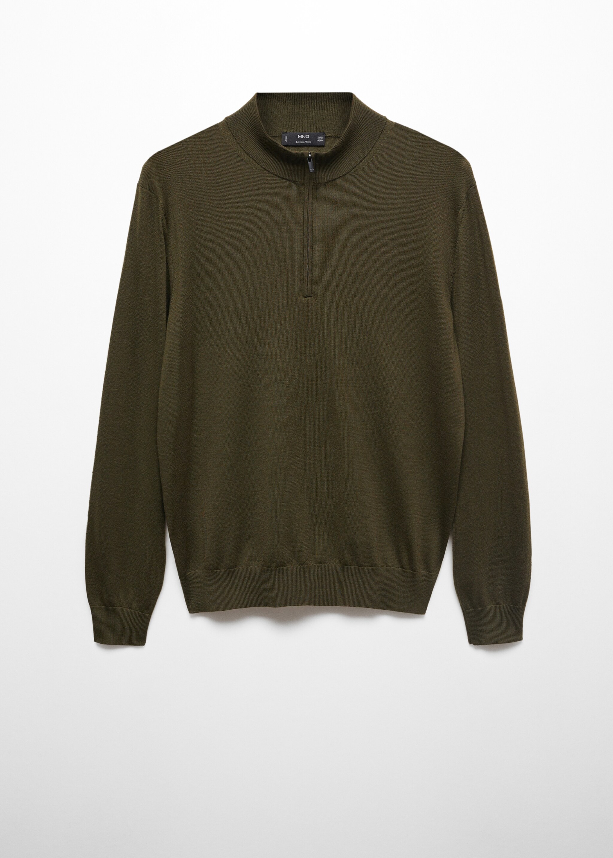 100% merino wool sweater with zip-neck - Article without model