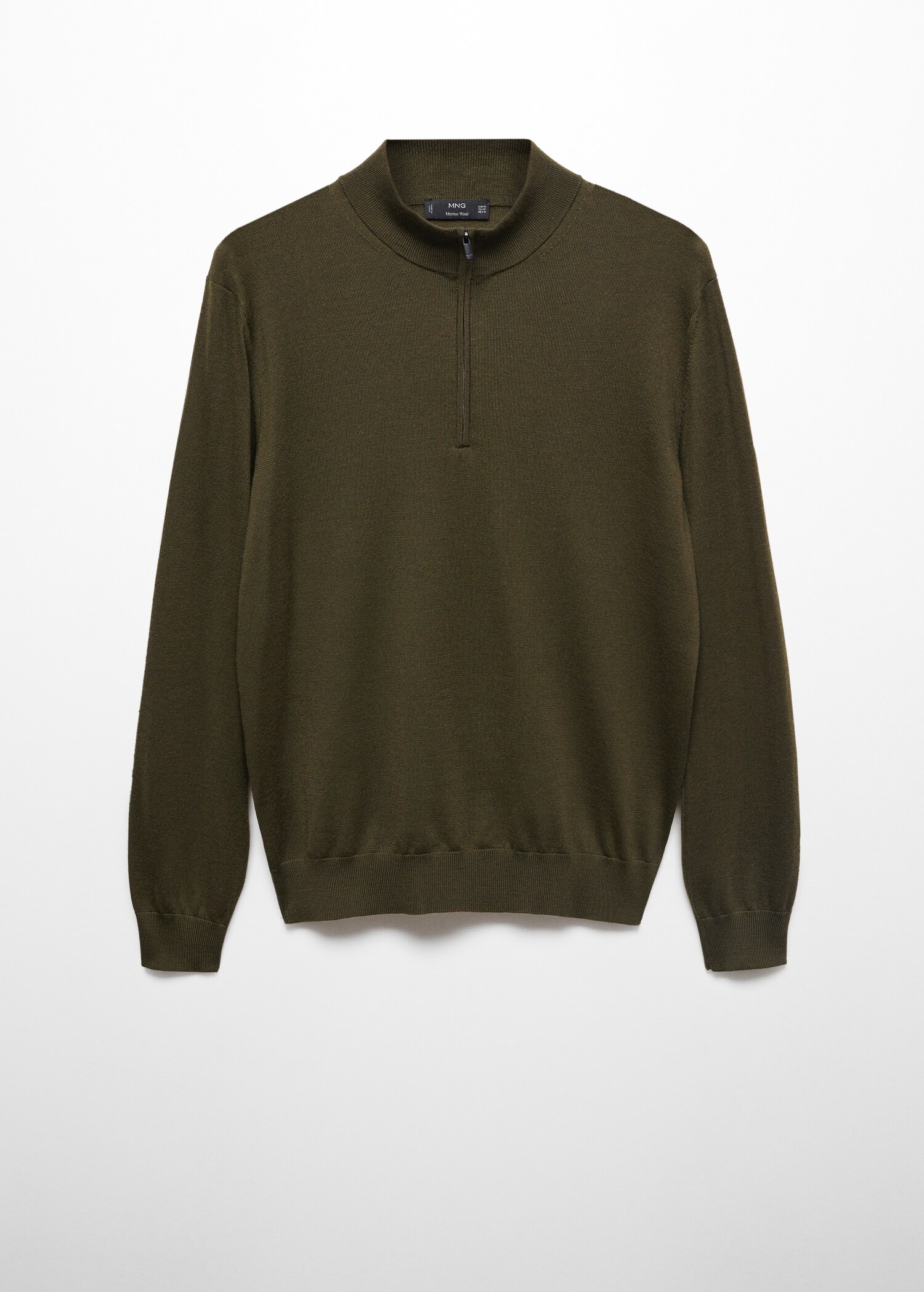 100% merino wool sweater with zip-neck - Article without model