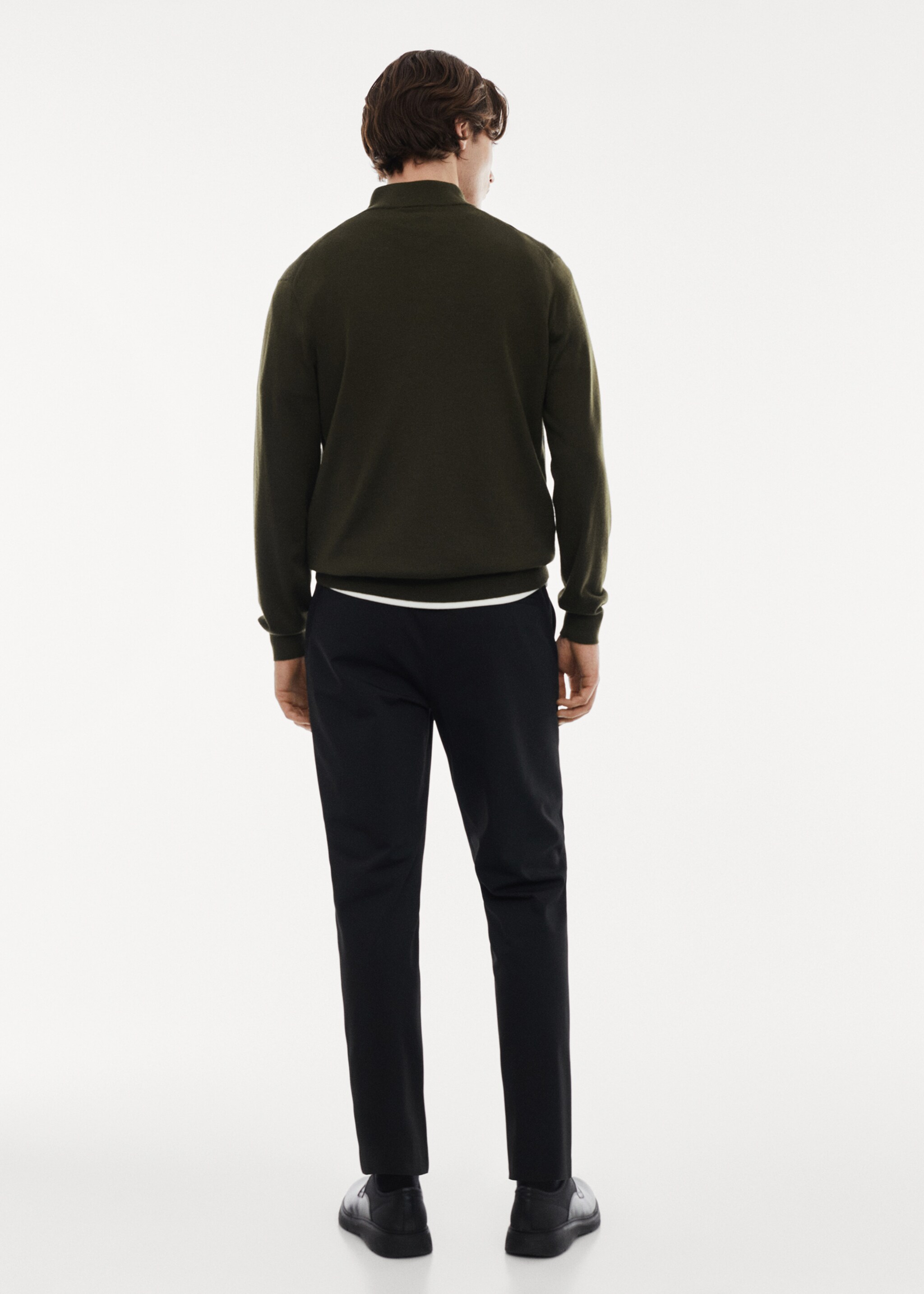 100% merino wool sweater with zip-neck - Reverse of the article