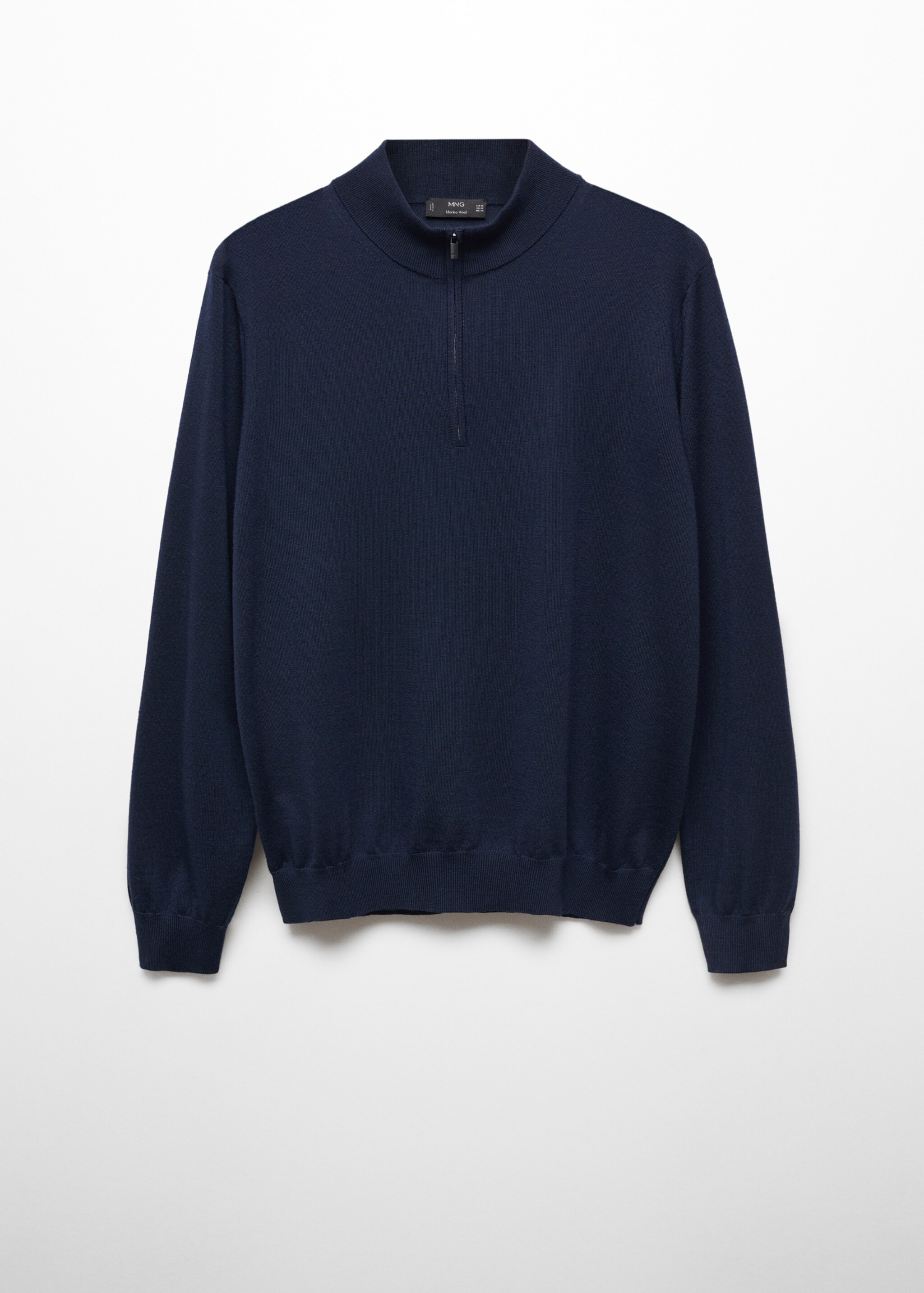 100% merino wool sweater with zip-neck - Article without model