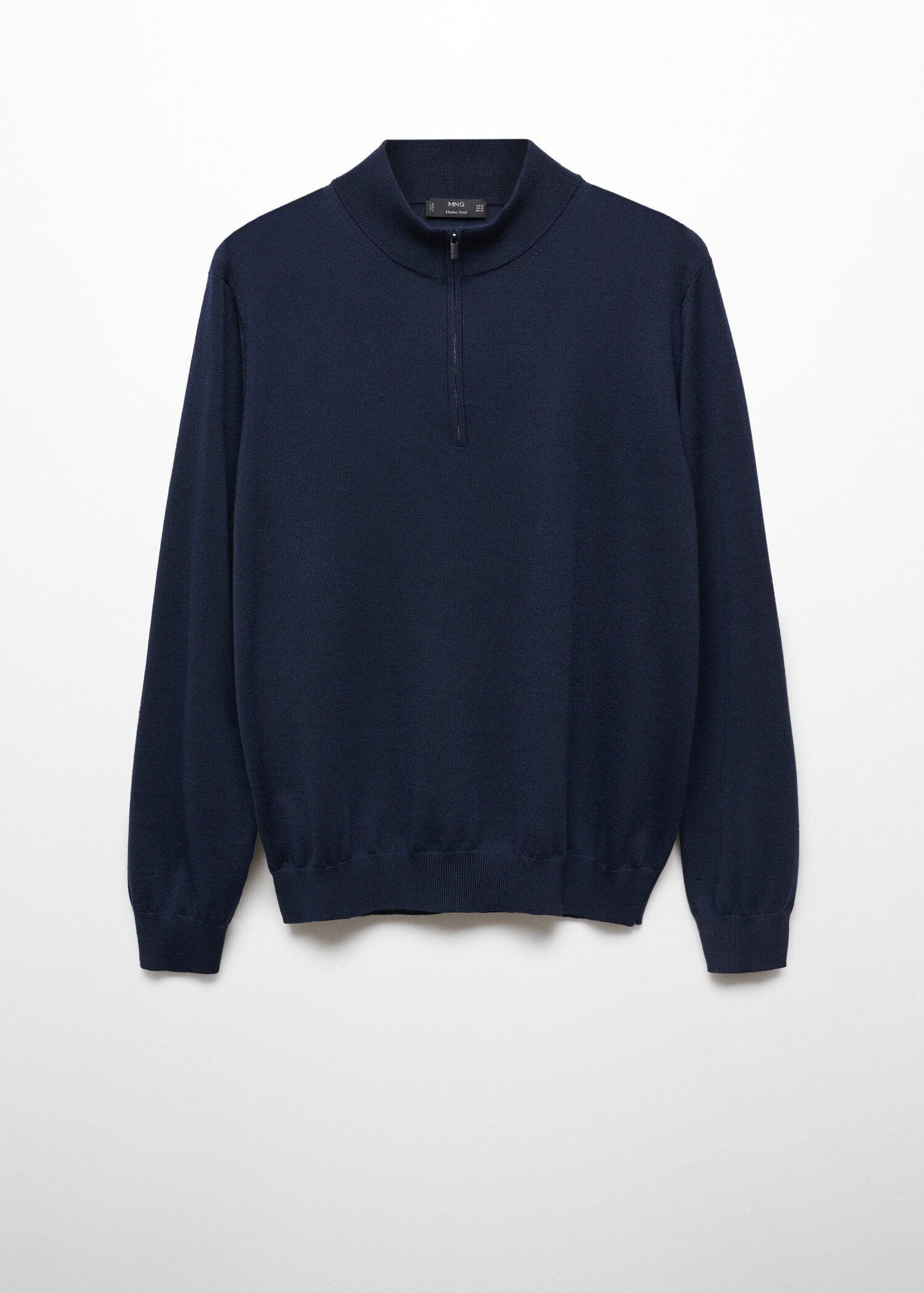 100% merino wool sweater with zip-neck - Article without model