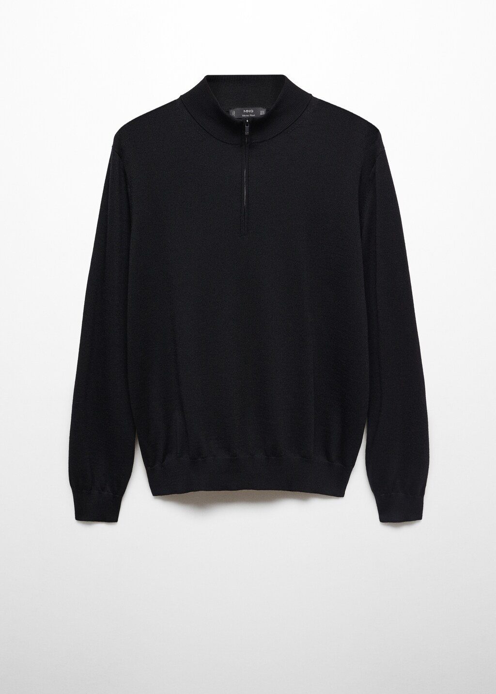 100 merino wool sweater with zipper collar Men MANGO OUTLET Latvia
