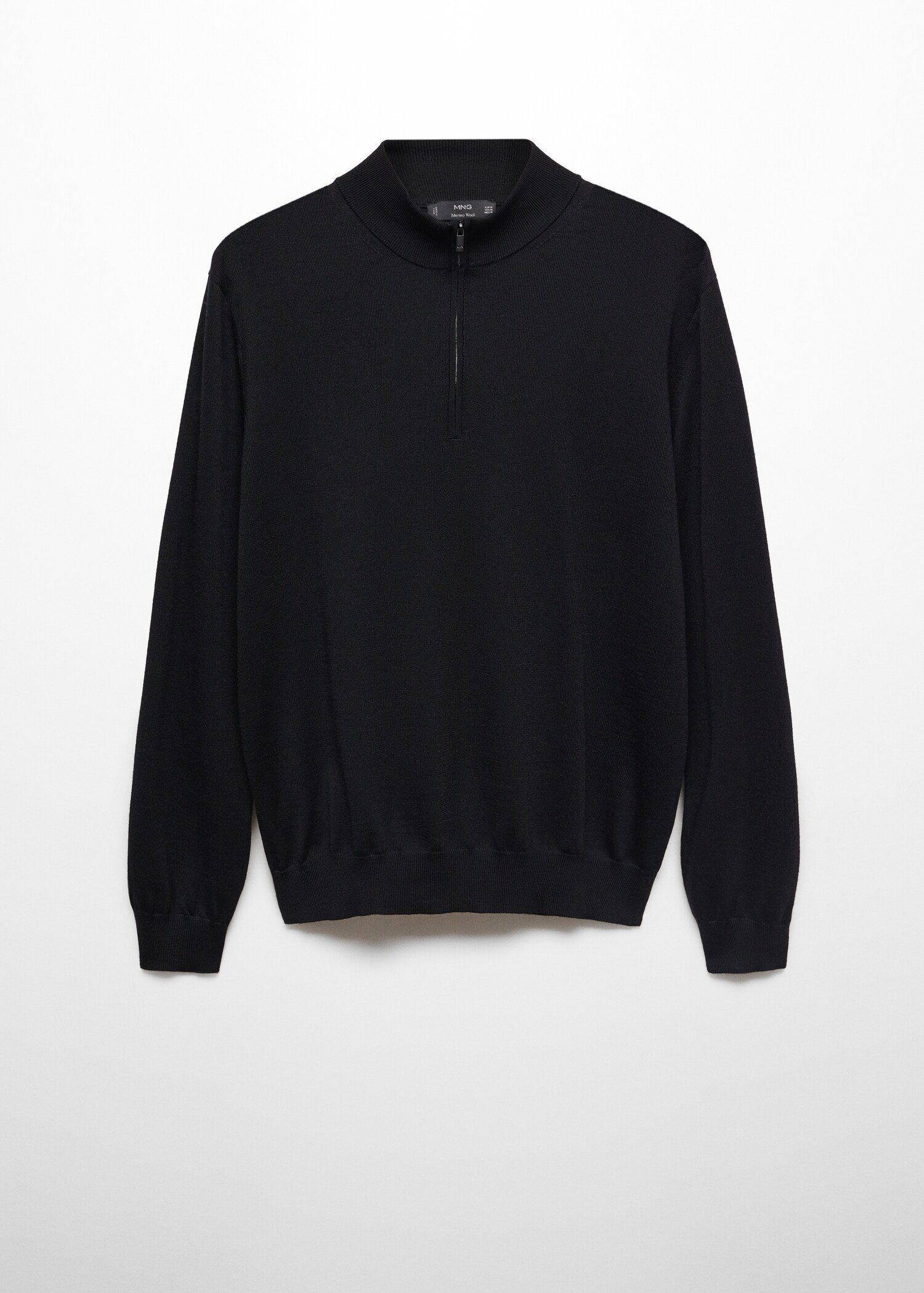 100% merino wool sweater with zip-neck - Article without model