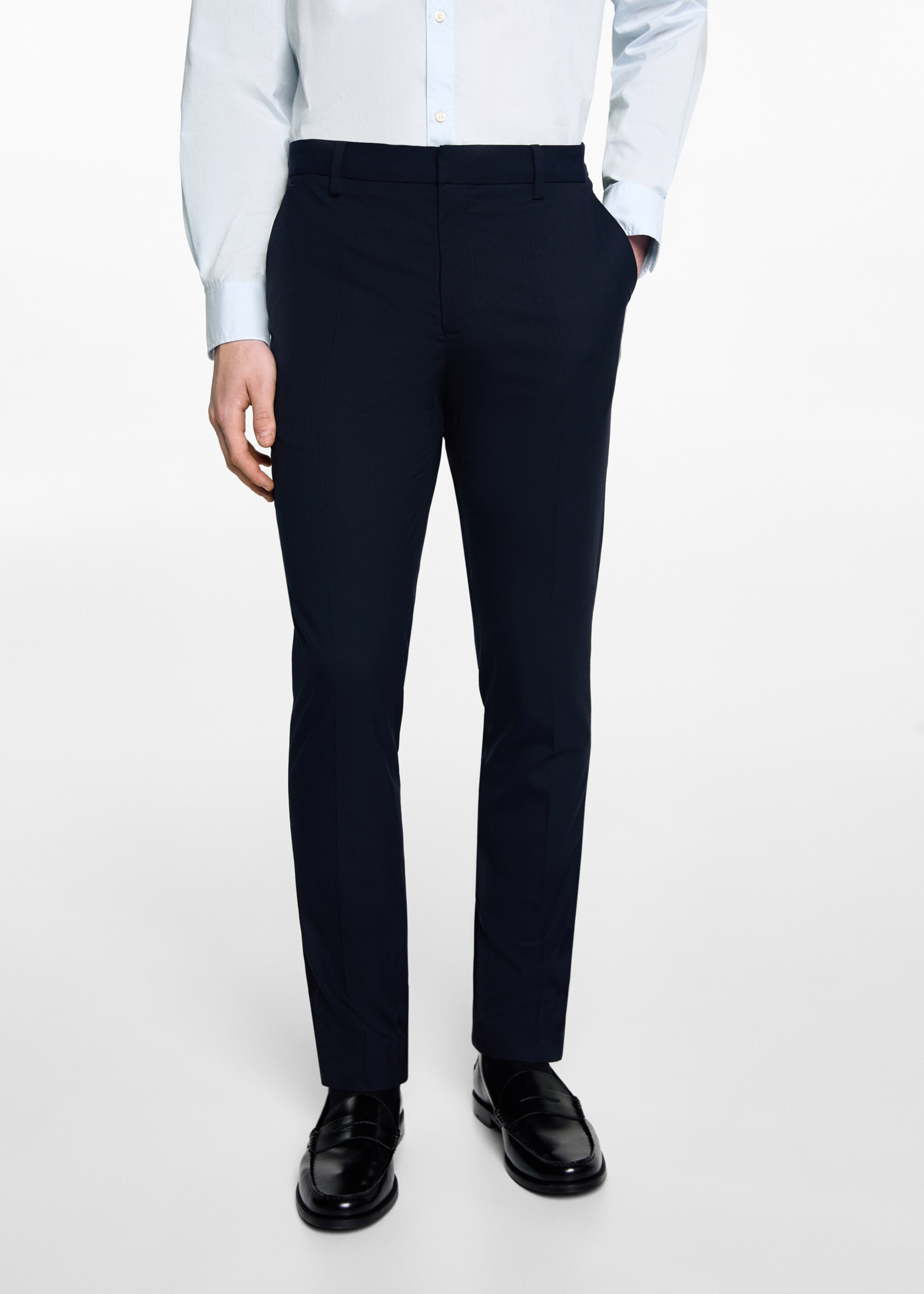 Pantalón traje slim fit - Detalle del artículo 1, Azul marino oscuro. Ref: 67010659-00.