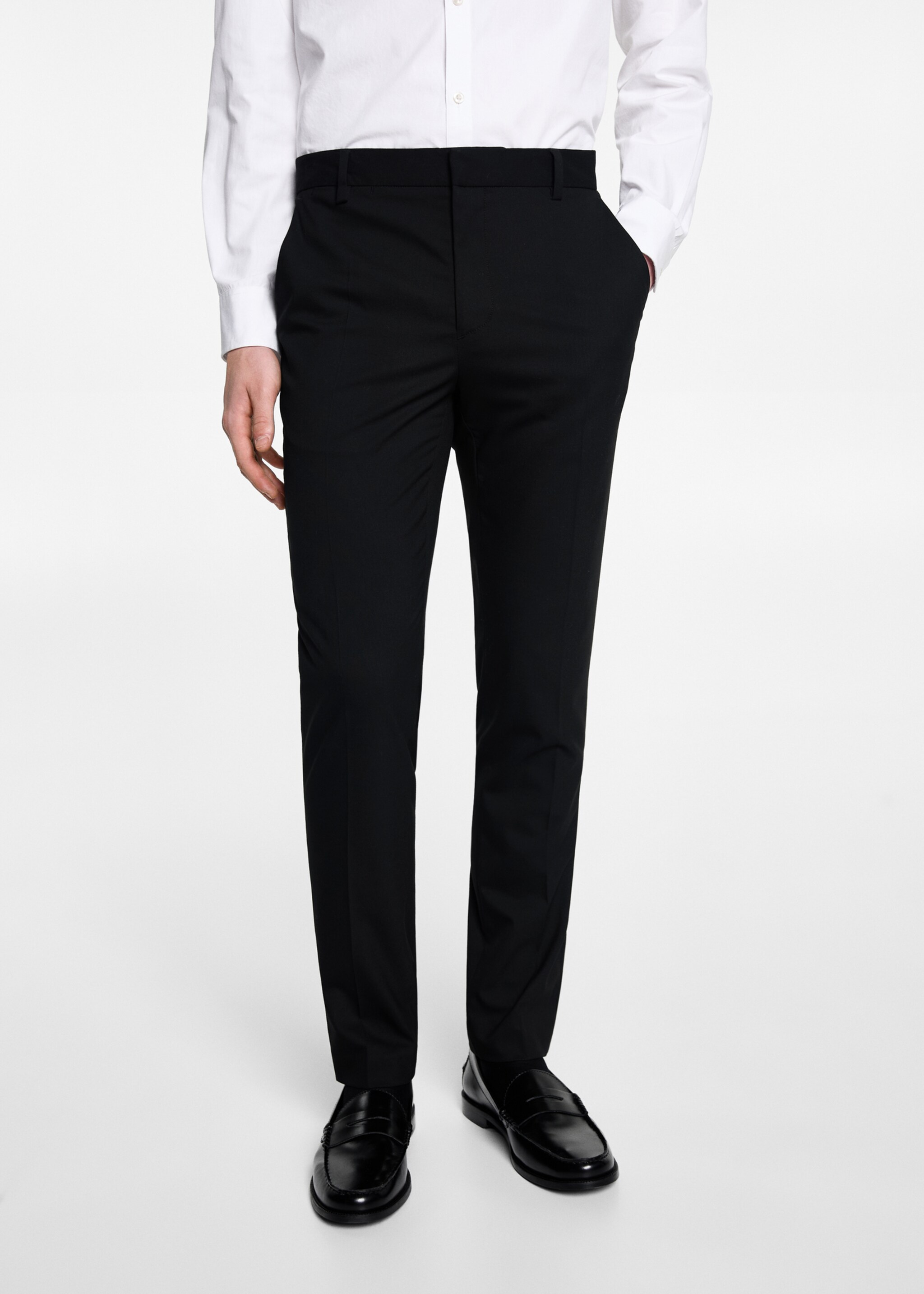 Pantalón traje slim fit - Detalle del artículo 6, Negro. Ref: 67010659-00.