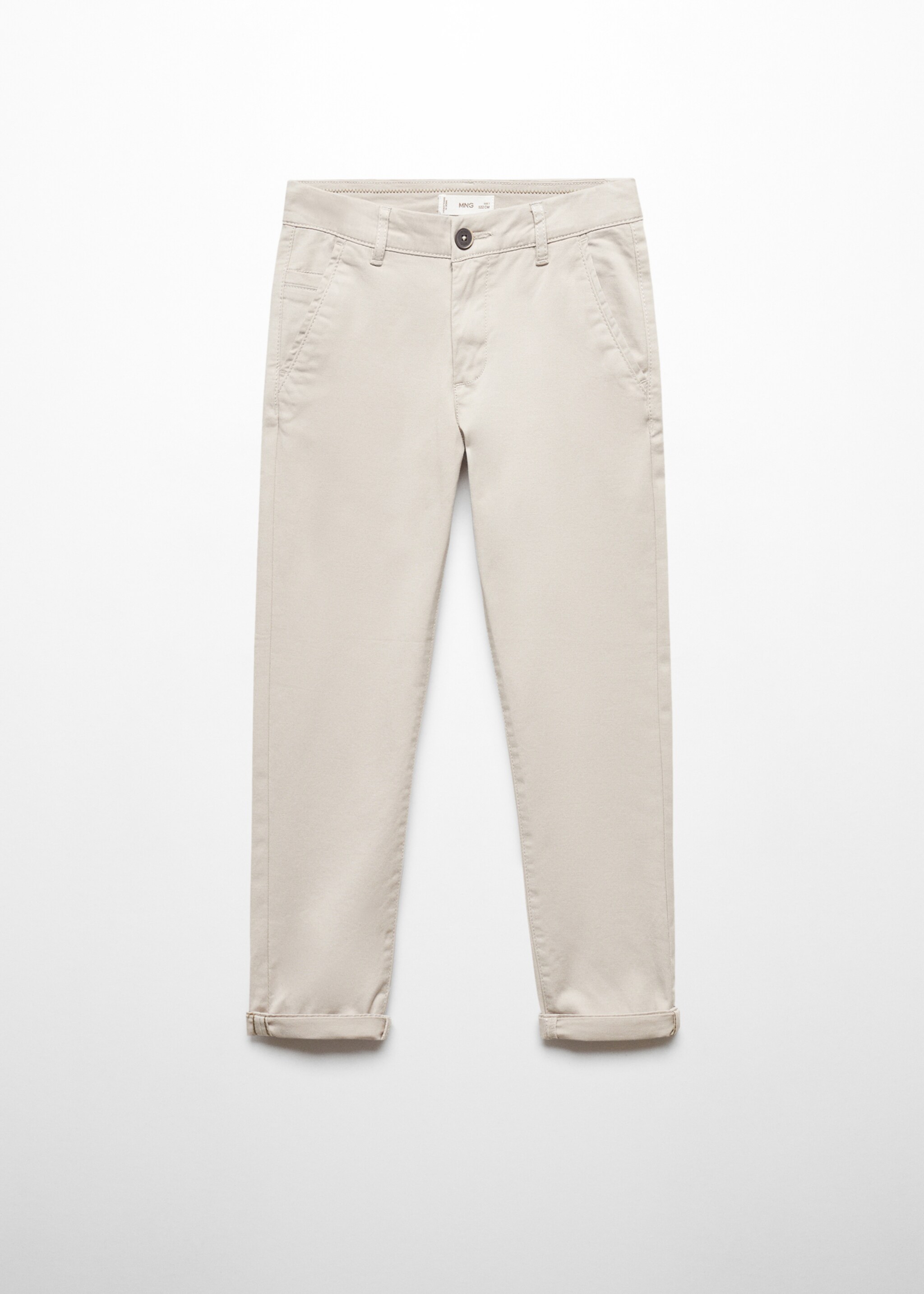 Cotton chinos - Article without model, Ice Grey. Ref: 67010662-00.