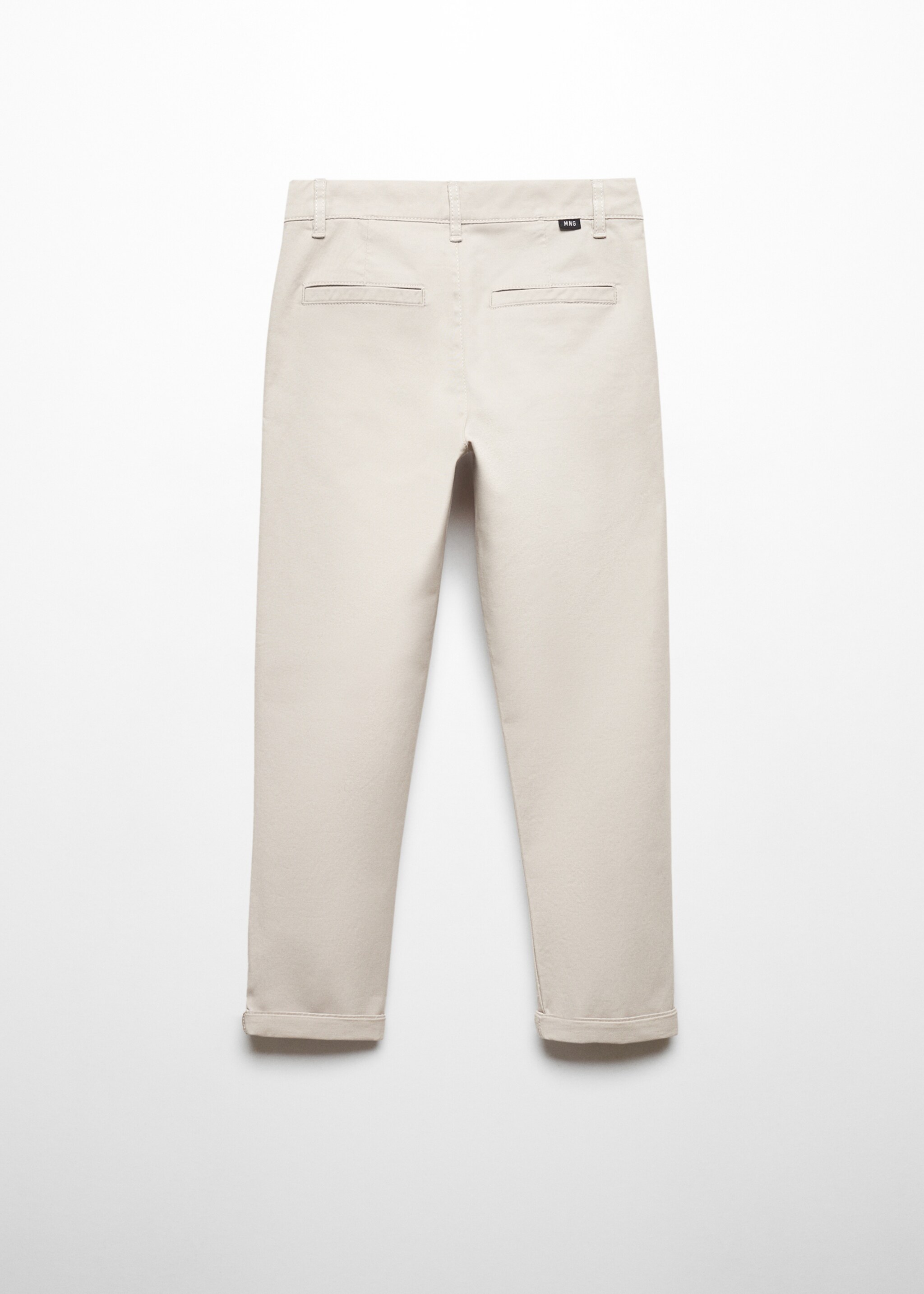 Cotton chinos - Reverse of the article, Ice Grey. Ref: 67010662-00.