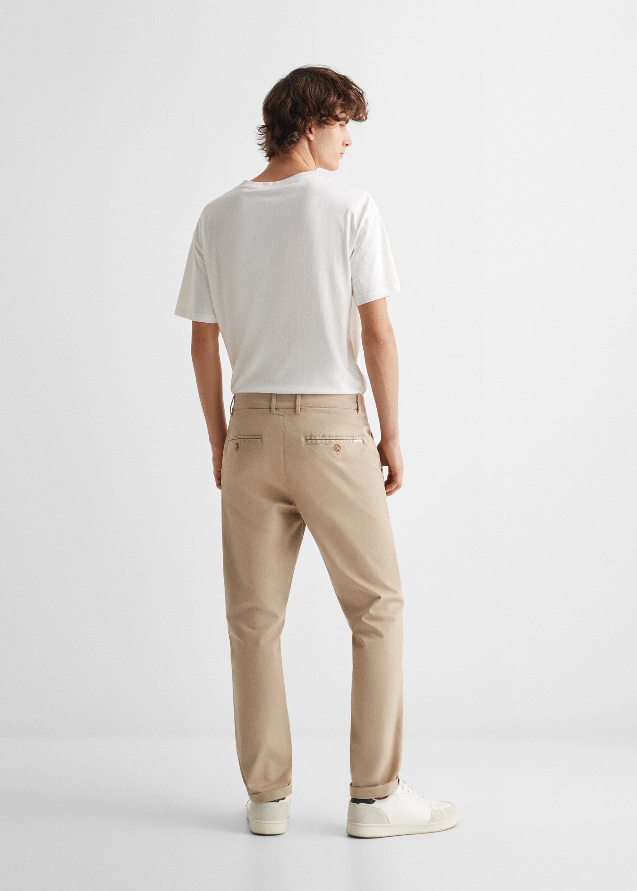 Pantalón chino algodón - Reverso del artículo, Beige. Ref: 67010665-00.