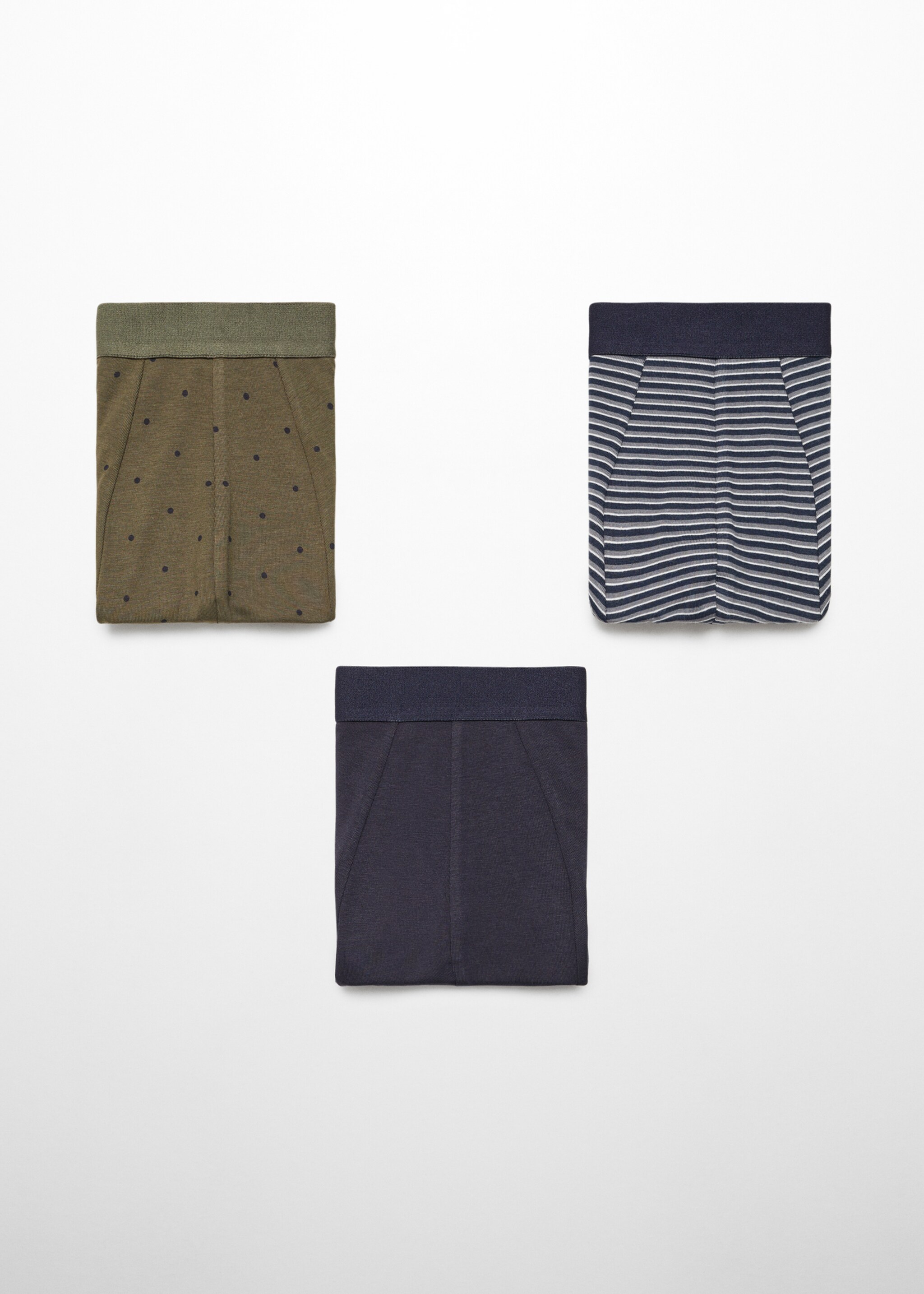 3-pack cotton boxers - Article without model, Khaki. Ref: 67010669-00.