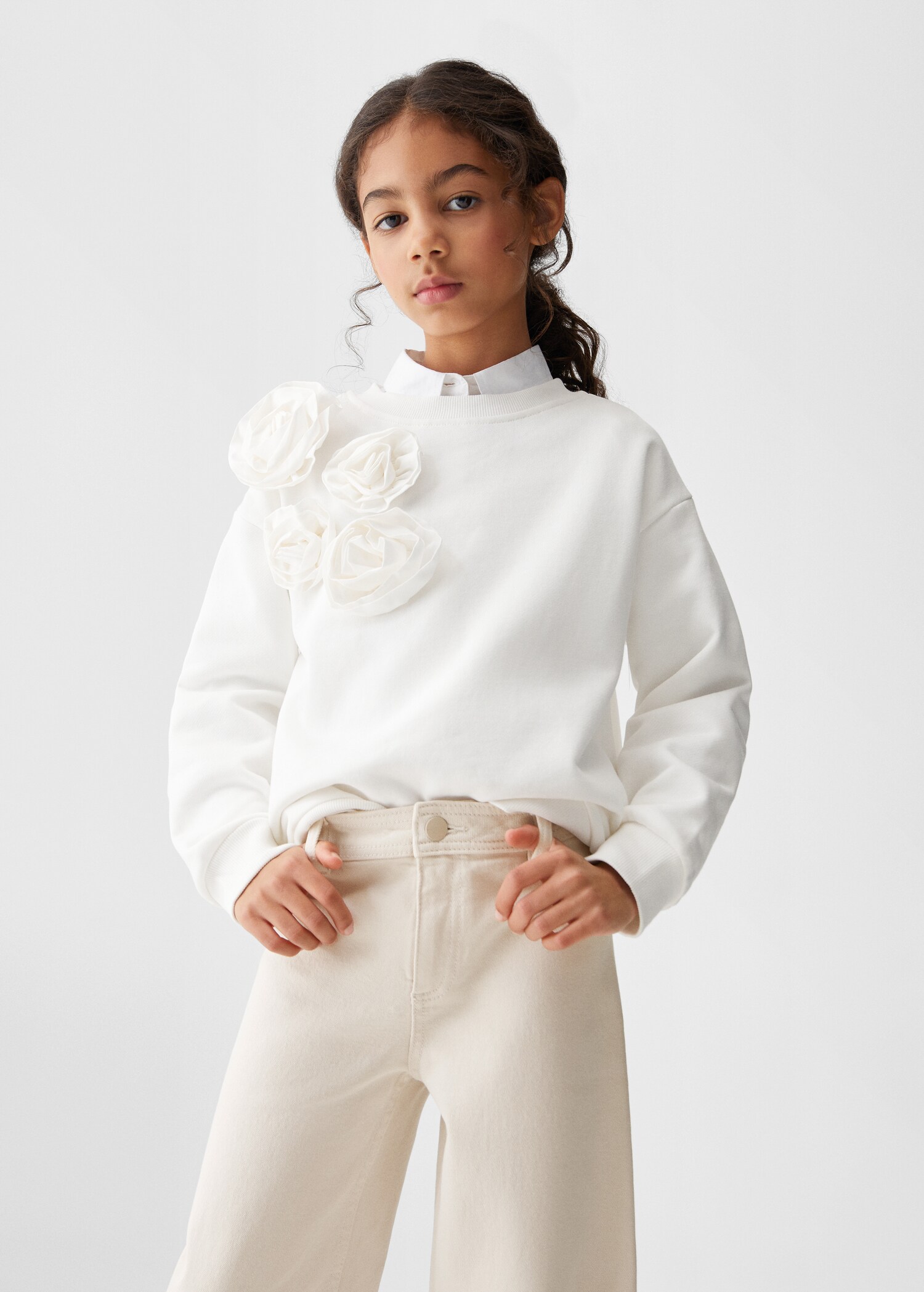 Frayed hem culotte jeans - Medium plane