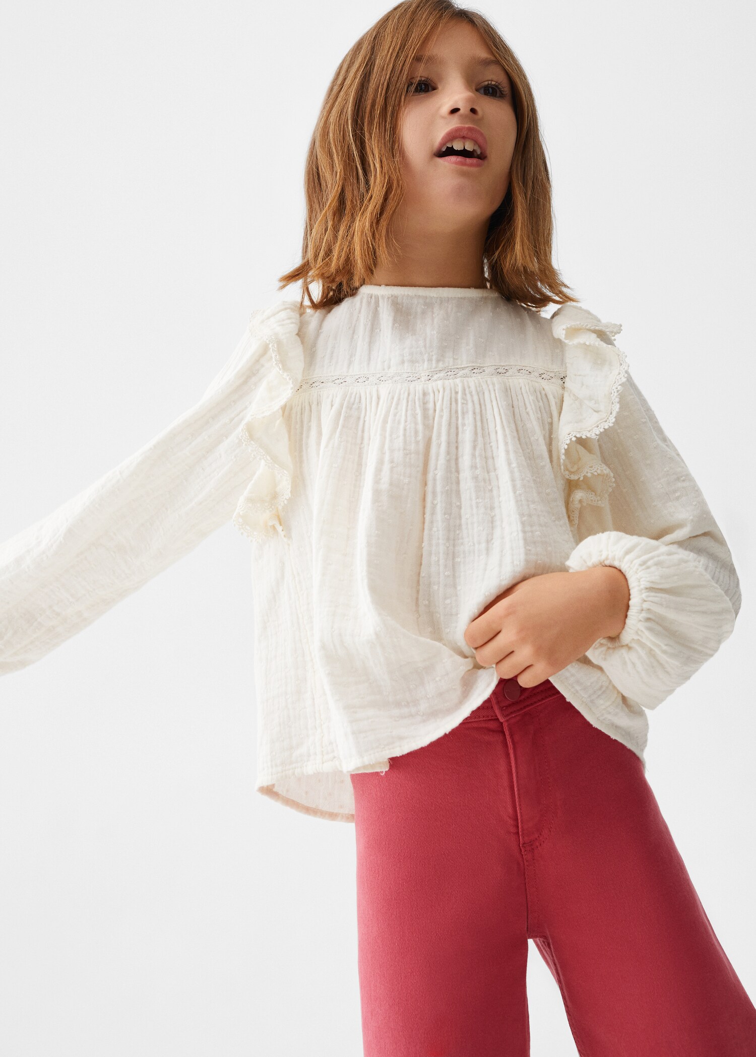 Frayed hem culotte jeans - Medium plane