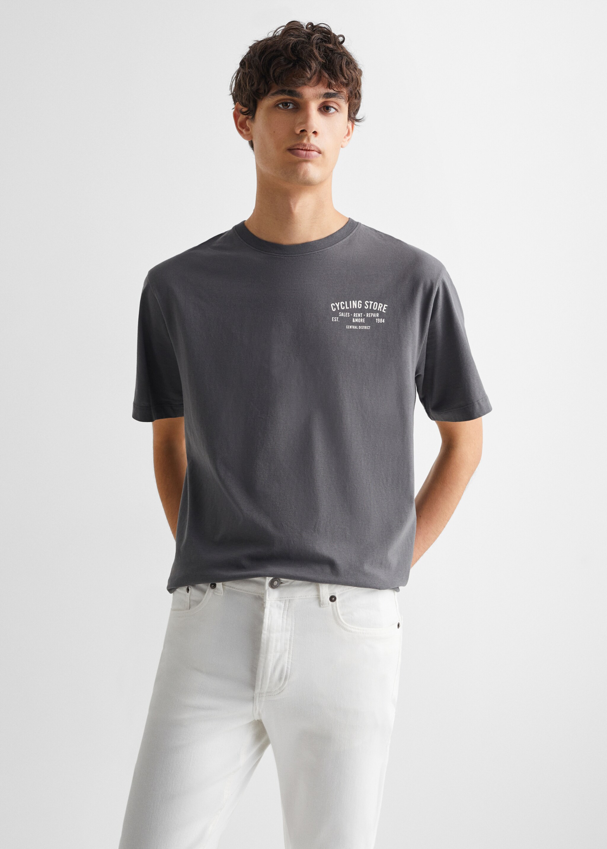Jean slim-fit - Plan moyen, Blanc. Ref: 67010680-00.