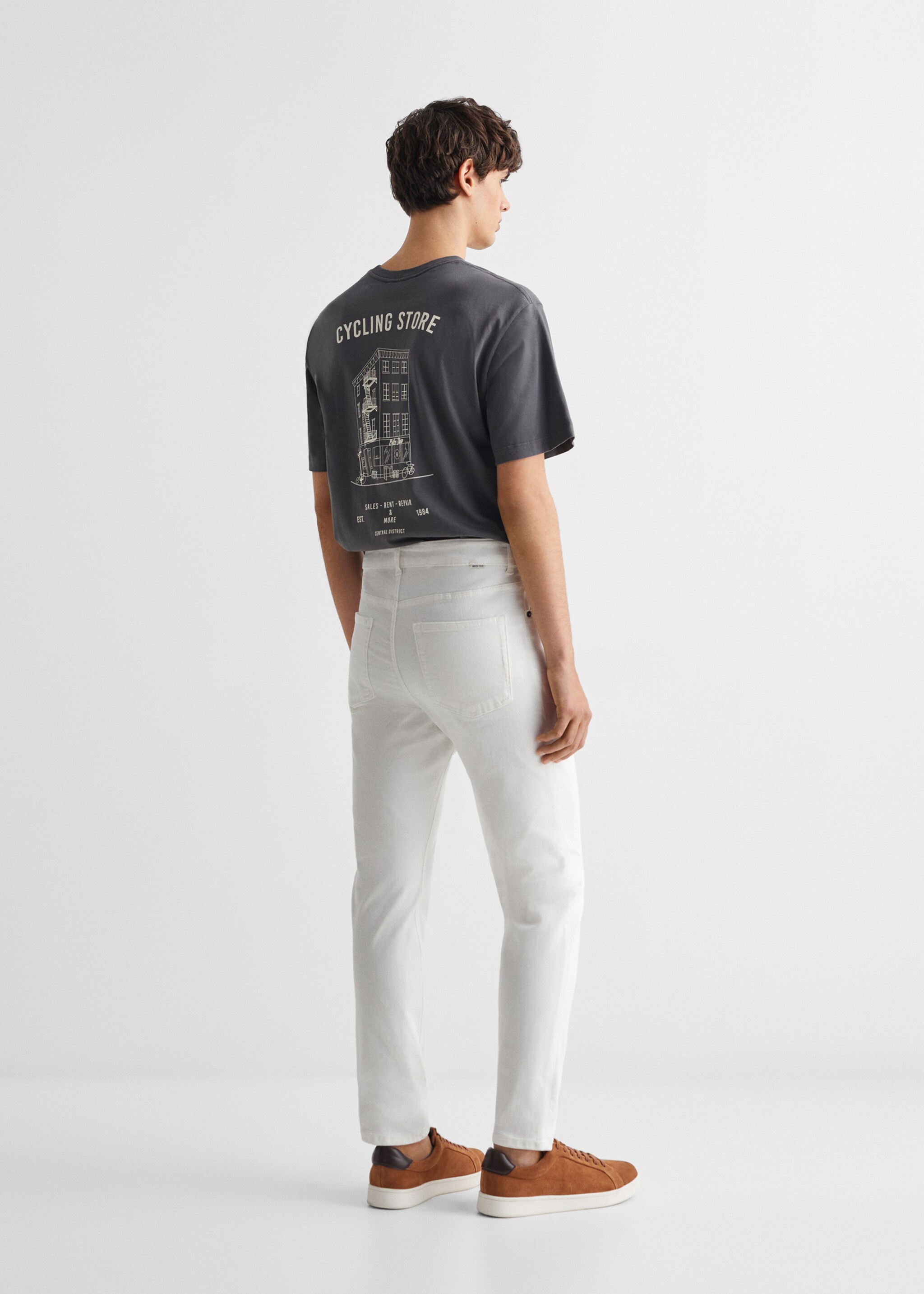 Jean slim-fit - Verso de l’article, Blanc. Ref: 67010680-00.