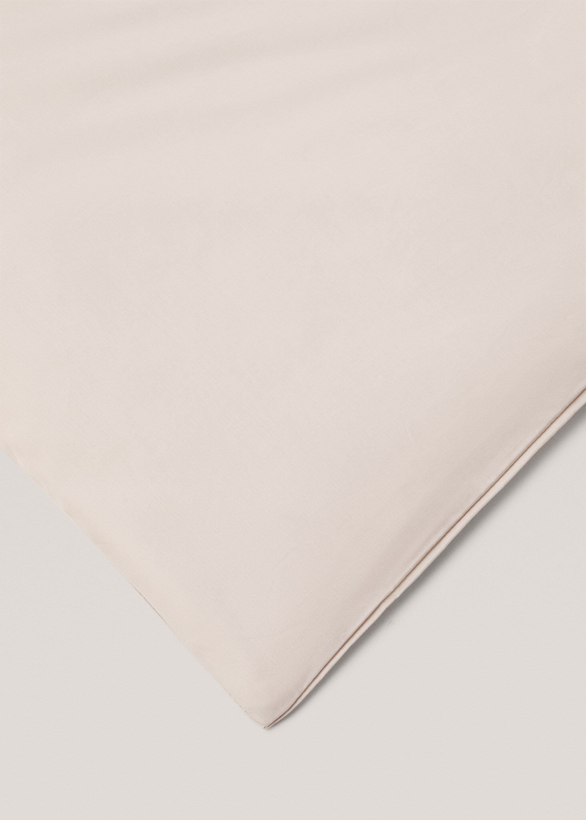 300-thread cotton duvet cover for superking bed - Details of the article 3, Beige. Ref: 67011027-00.