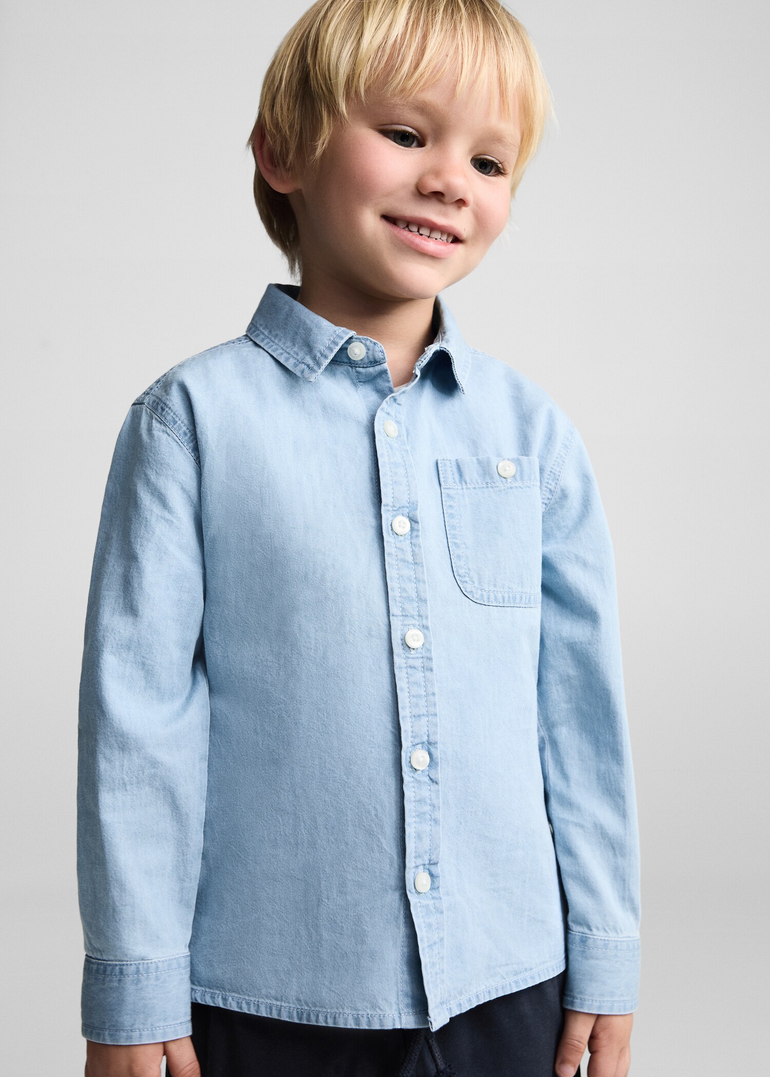 Camisa denim algodón - Plano medio