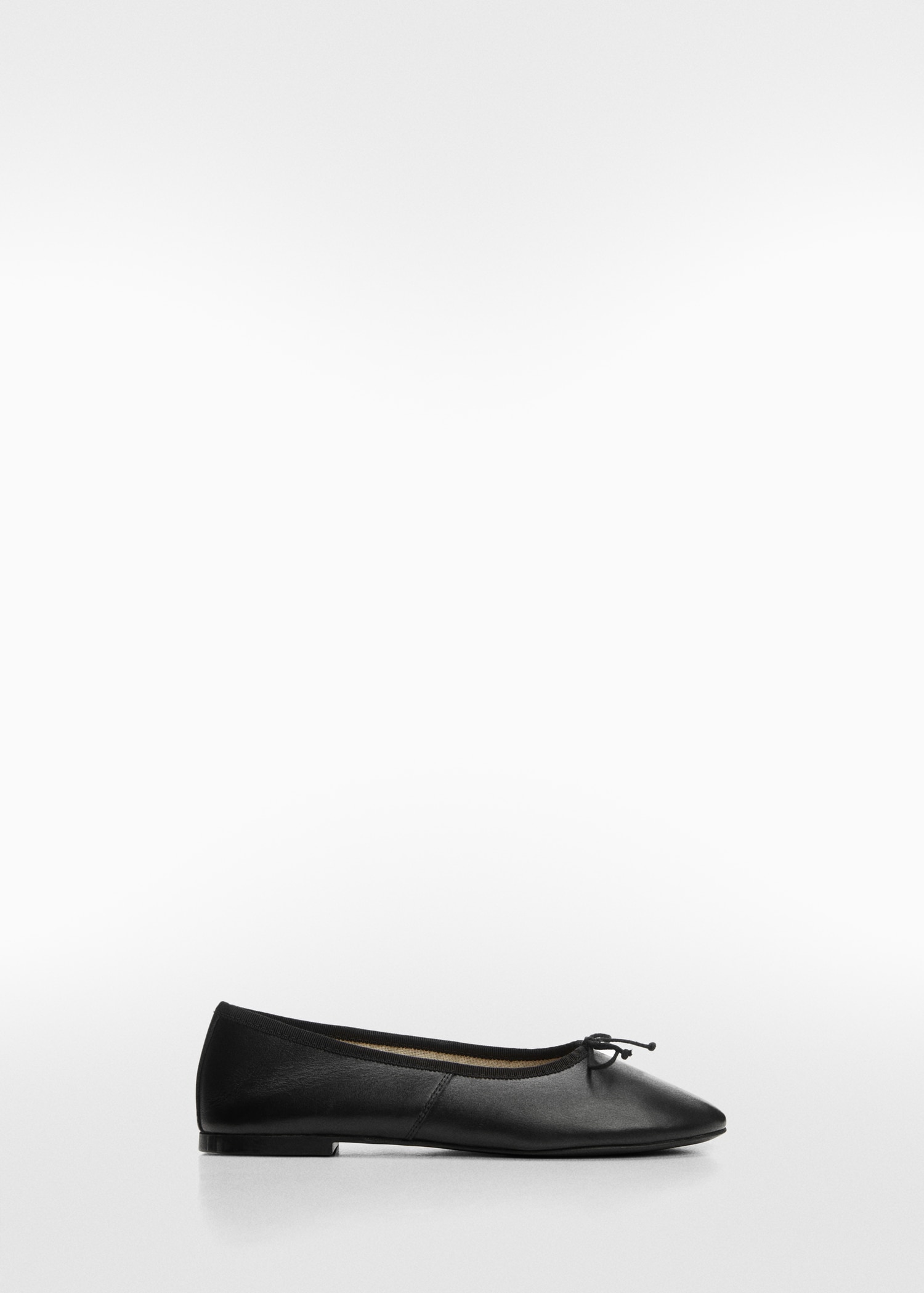 Leather ballet flats with bow Women MANGO OUTLET Netherlands