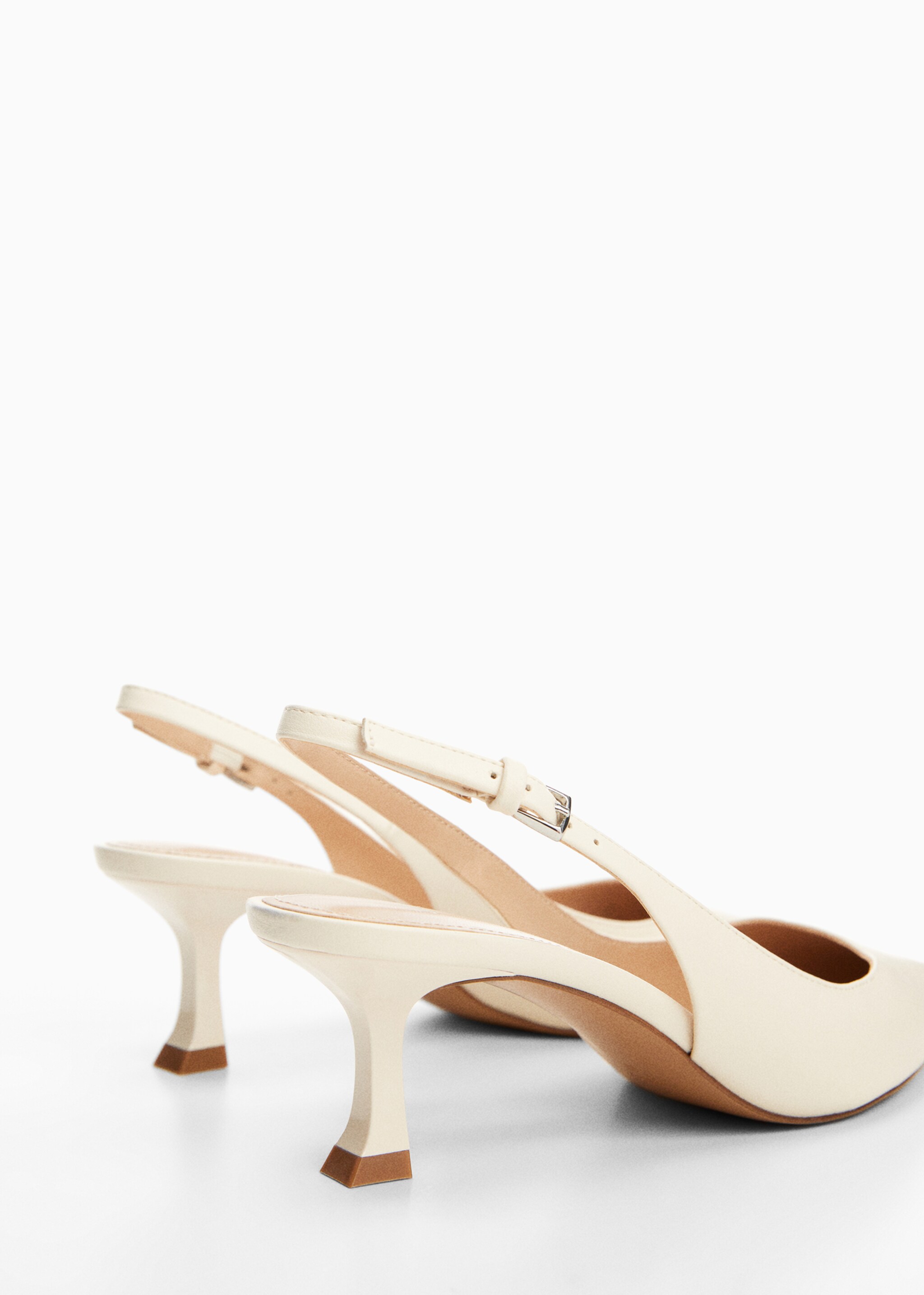 Kitten heel shoes - Details of the article 1, Ecru. Ref: 67012538-00.