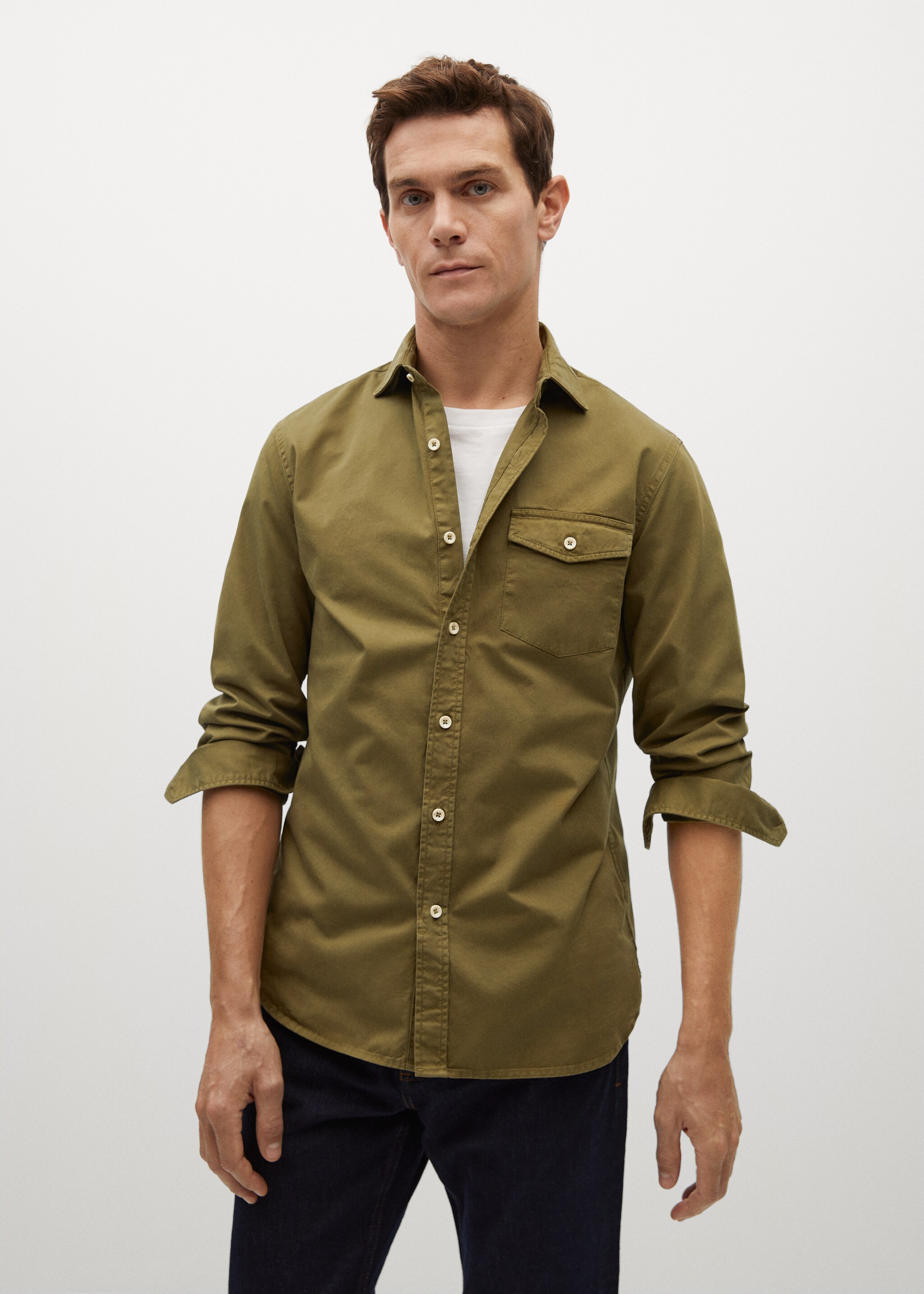 Camisa denim slim fit  - Plano medio