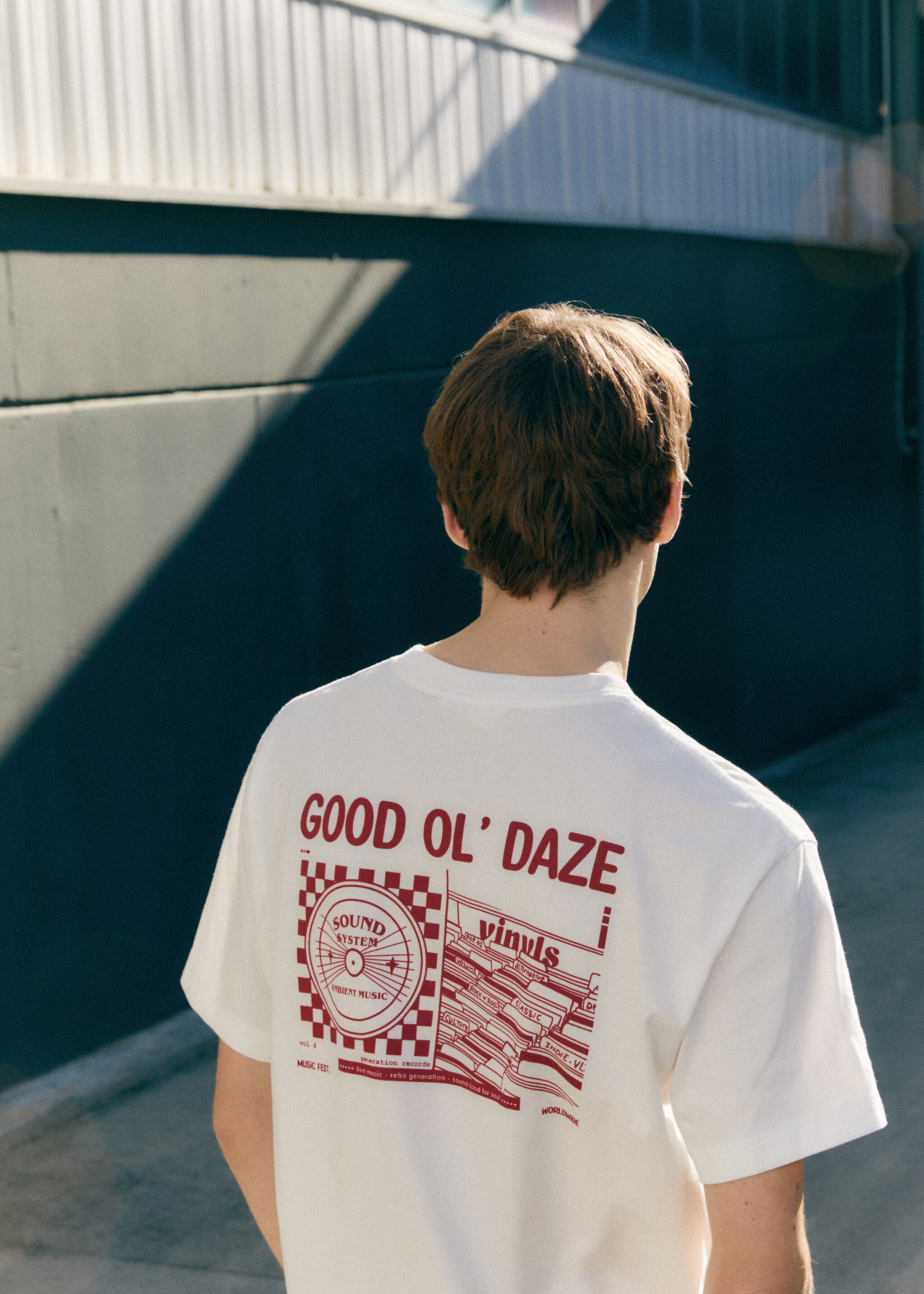 Bedrucktes Baumwoll-T-Shirt - Detail des Artikels 5, Beige. Ref: 67012919-00.