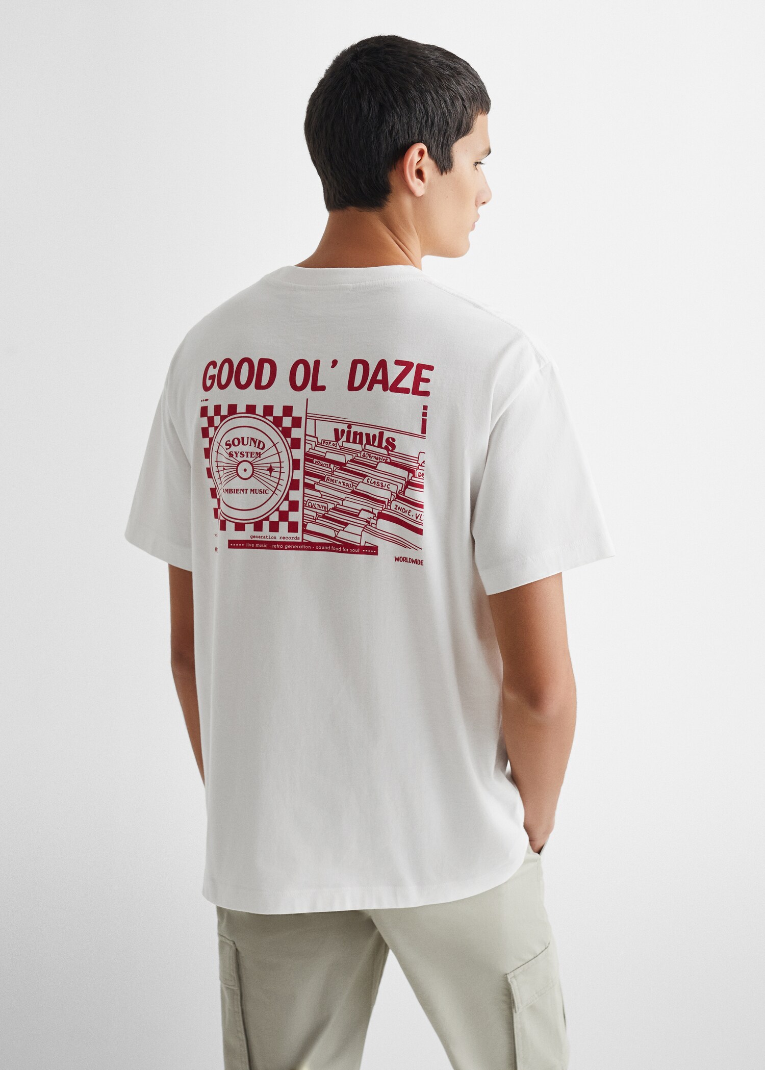 Bedrucktes Baumwoll-T-Shirt - Rückseite des Artikels