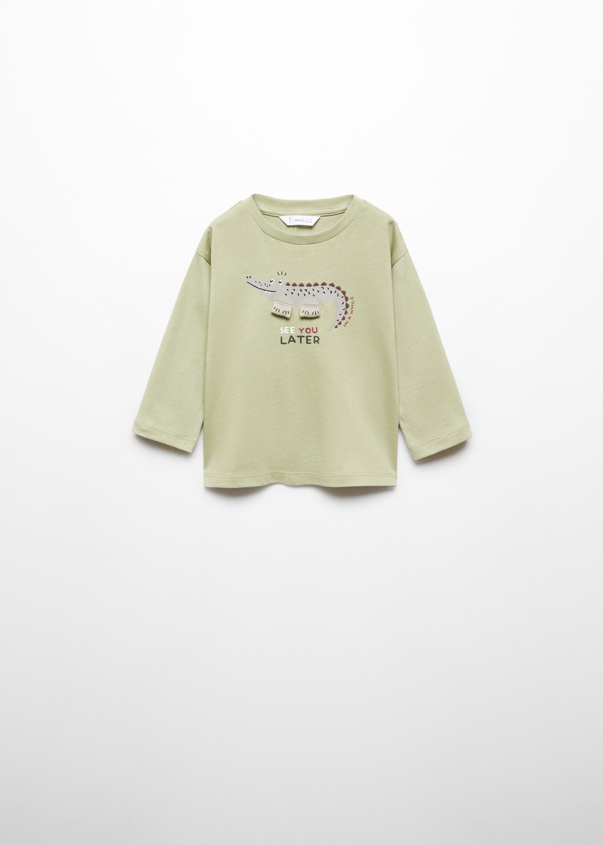 T-shirt manches longues imprimé relief - Article sans modèle