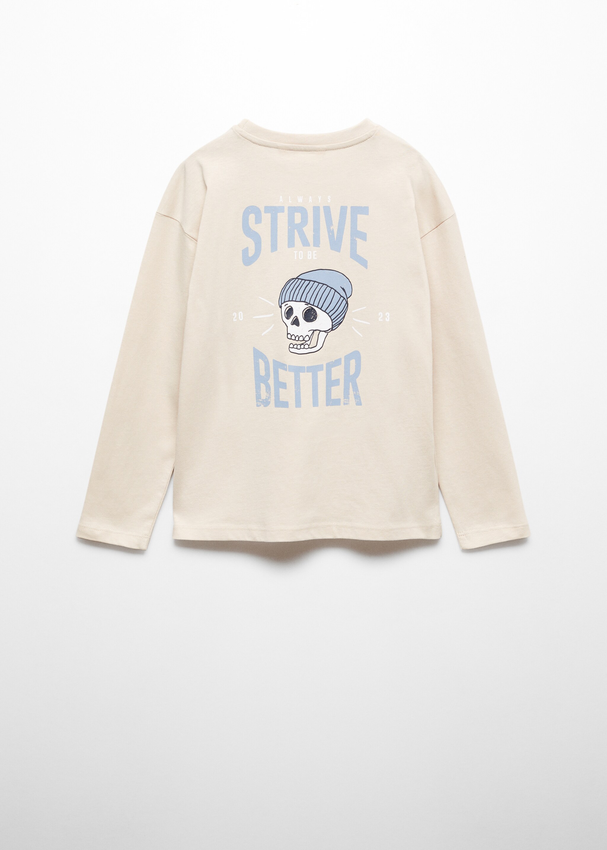 Printed long sleeve t-shirt - Reverse of the article, Sand. Ref: 67012923-00.